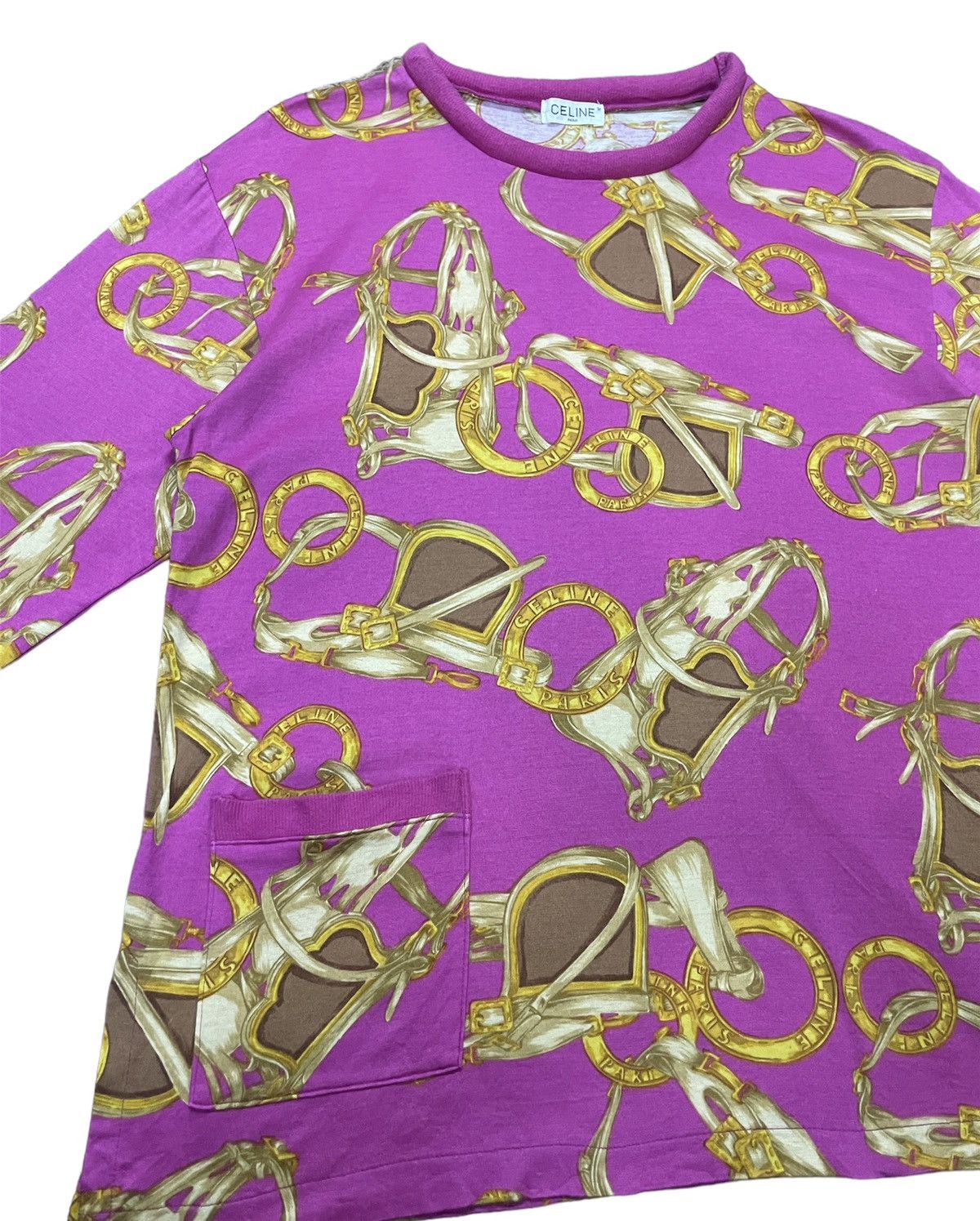 Celine VINTAGE CELINE PARIS FULLPRINT MONOGRAM LONGSLEEVE TSHIRT Size M / US 6-8 / IT 42-44 - 6 Thumbnail