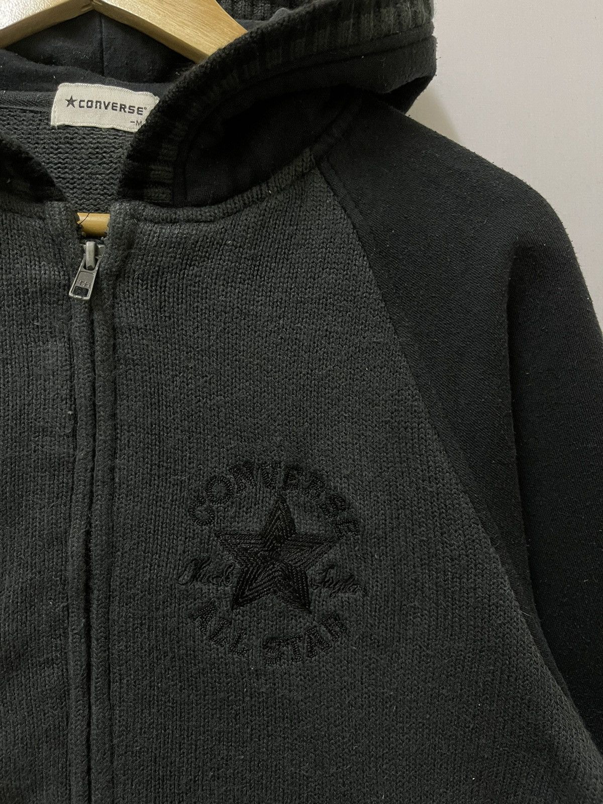 Converse × Japanese Brand Converse Mini Logo Zipper Varsity Jacket Black Size US M / EU 48-50 / 2 - 3 Thumbnail