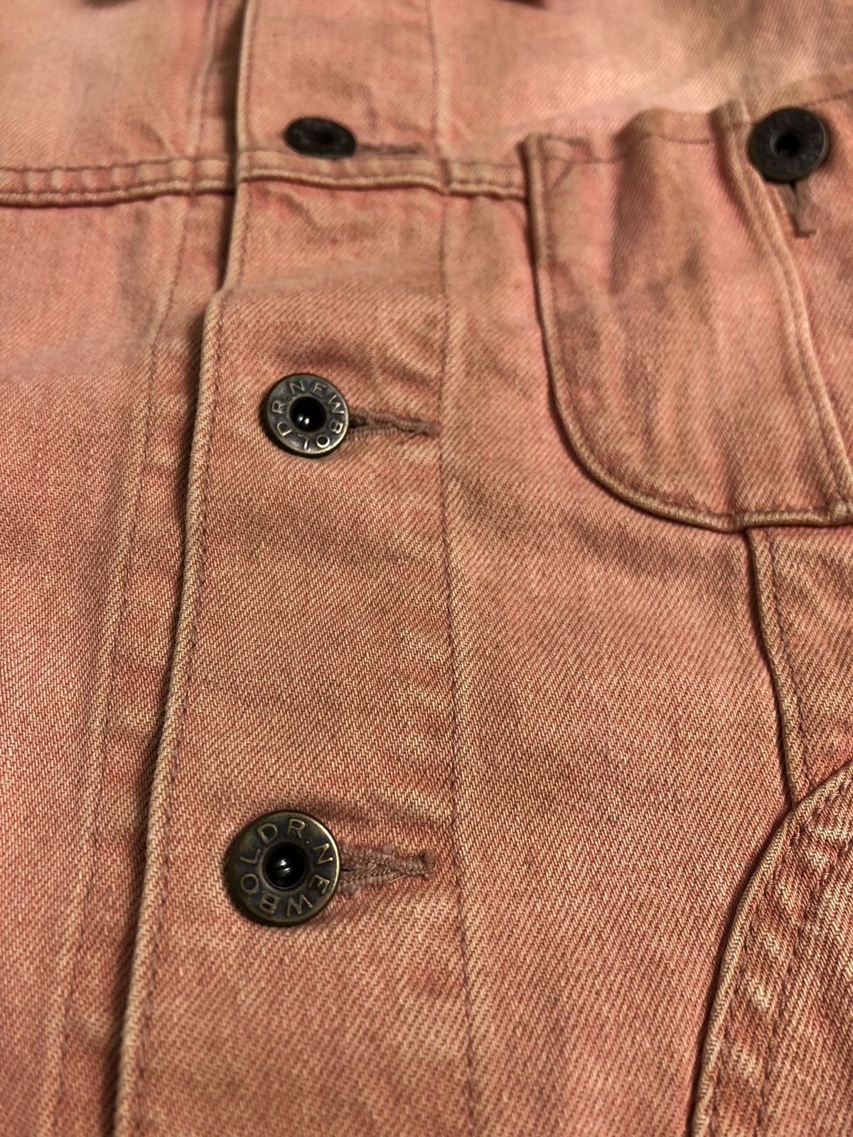 Japanese Brand × R.Newbold × Vintage Vintage R.Newbold Distressed Pink Denim Jacket Size XS / US 0-2 / IT 36-38 - 6 Thumbnail