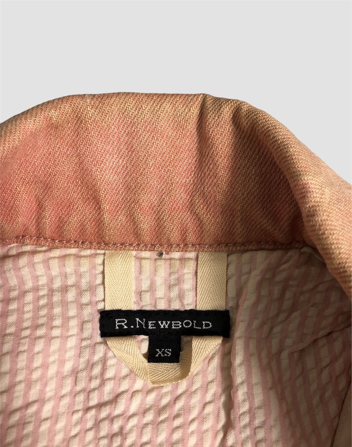 Japanese Brand × R.Newbold × Vintage Vintage R.Newbold Distressed Pink Denim Jacket Size XS / US 0-2 / IT 36-38 - 8 Thumbnail