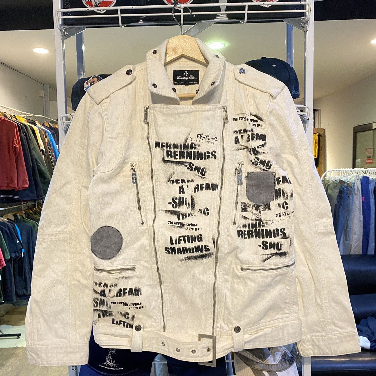 RARE JAPANESE BRAND‼️Bernings Sho Punk Denim Jackets White