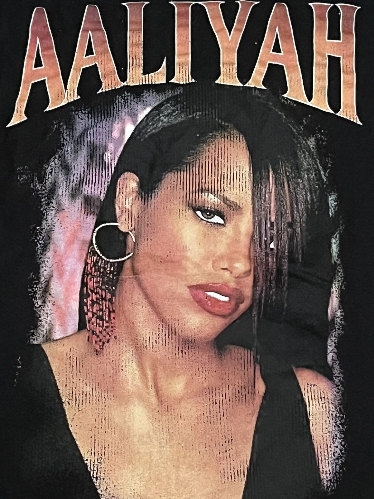 Band Tees × Rap Tees × Vintage Aaliyah Air Brush Black Tee Size XS Size US XS / EU 42 / 0 - 2 Thumbnail
