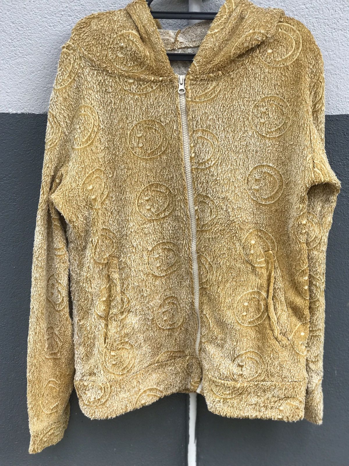 Smiley Face Zipper Hoodie Sweatshirt