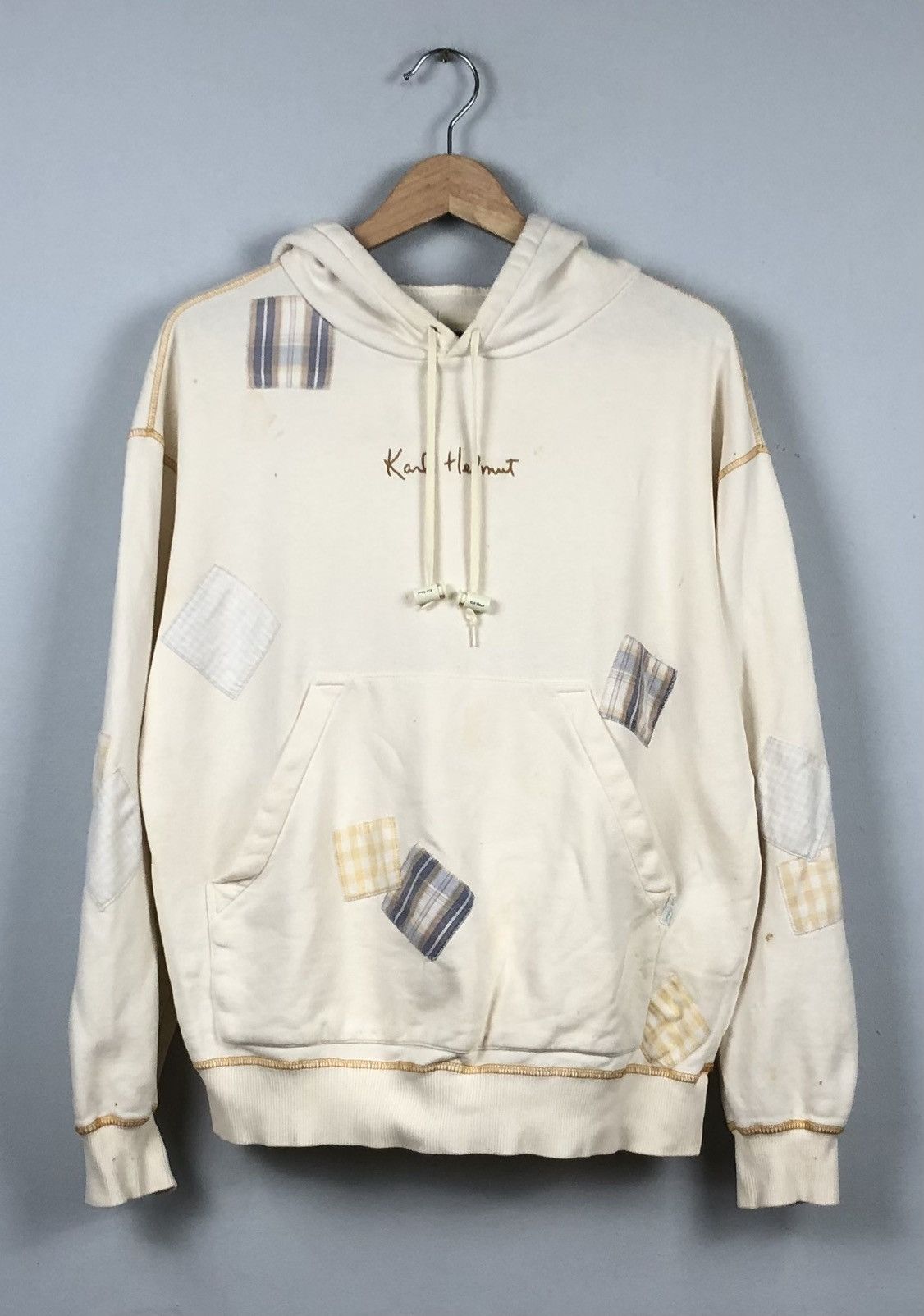 Japanese Brand × Karl Helmut × Vintage Karl Helmut Japanese Brand Patchwork Sweater Hoodies Size US L / EU 52-54 / 3 - 1 Thumbnail