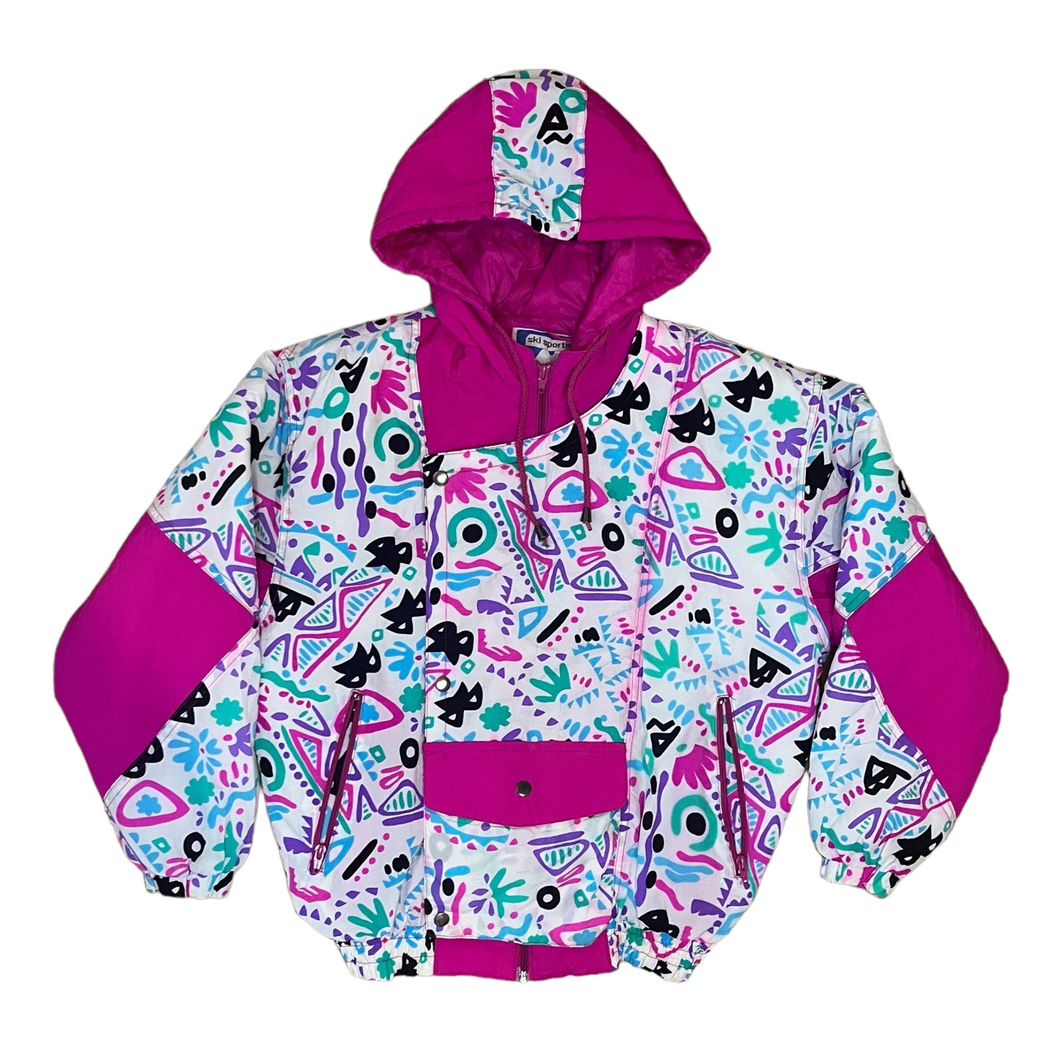 Ski sportive pink light jacket windbreaker winter vintage