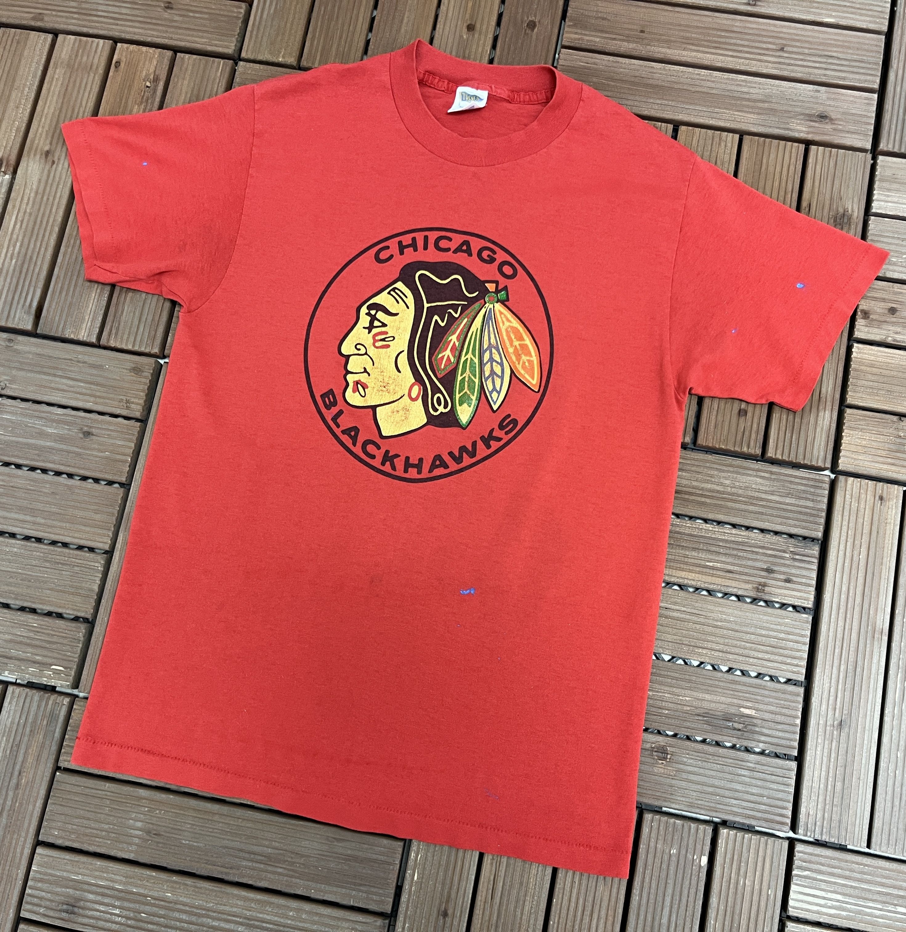 Vintage Chicago Blackhawks Vintage Made in USA T-Shirt Tee Size US L / EU 52-54 / 3 - 3 Thumbnail