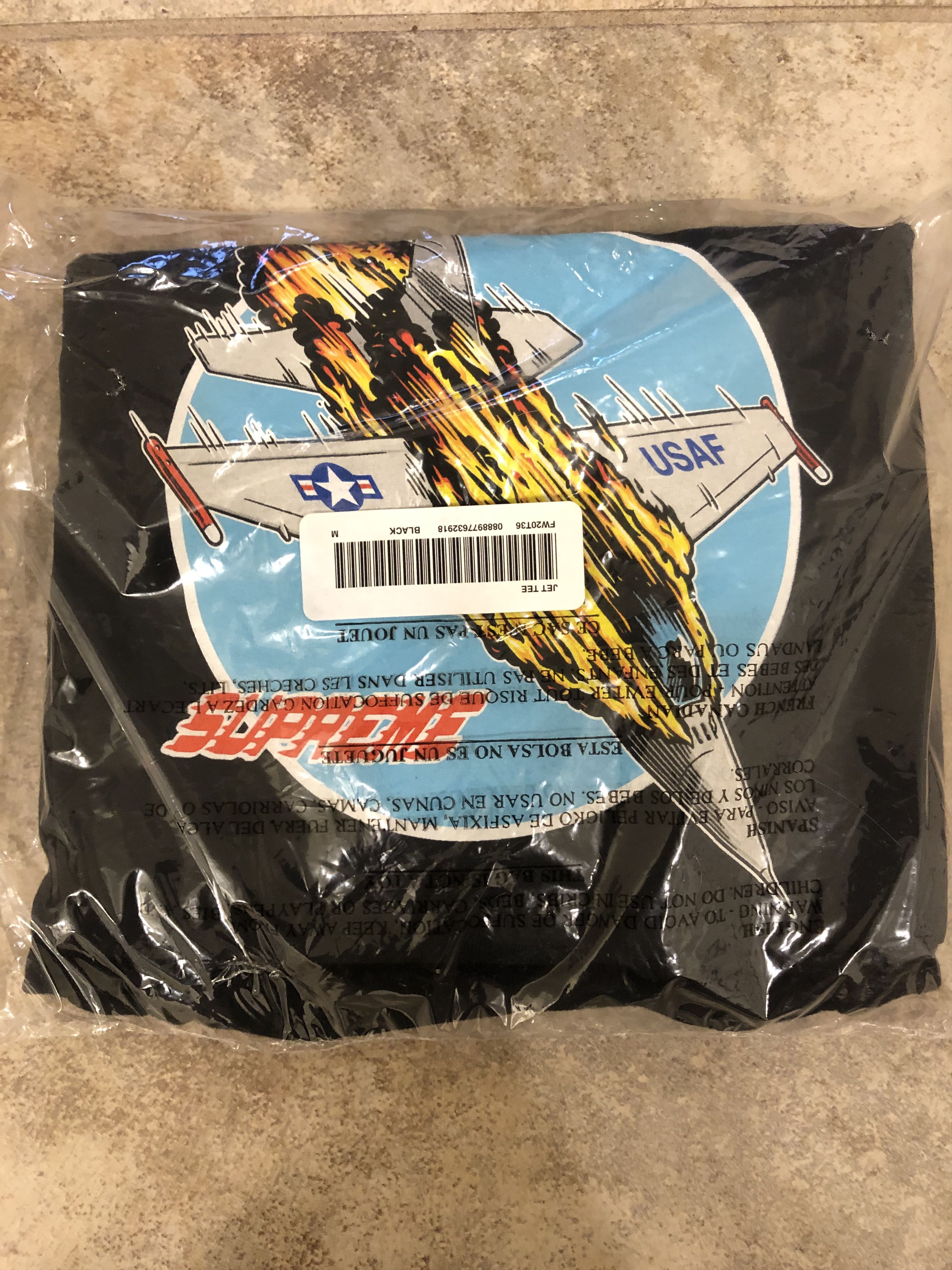 Supreme Supreme FW20 Jet Tee T-Shirt Black Medium Size US M / EU 48-50 / 2 - 1 Thumbnail