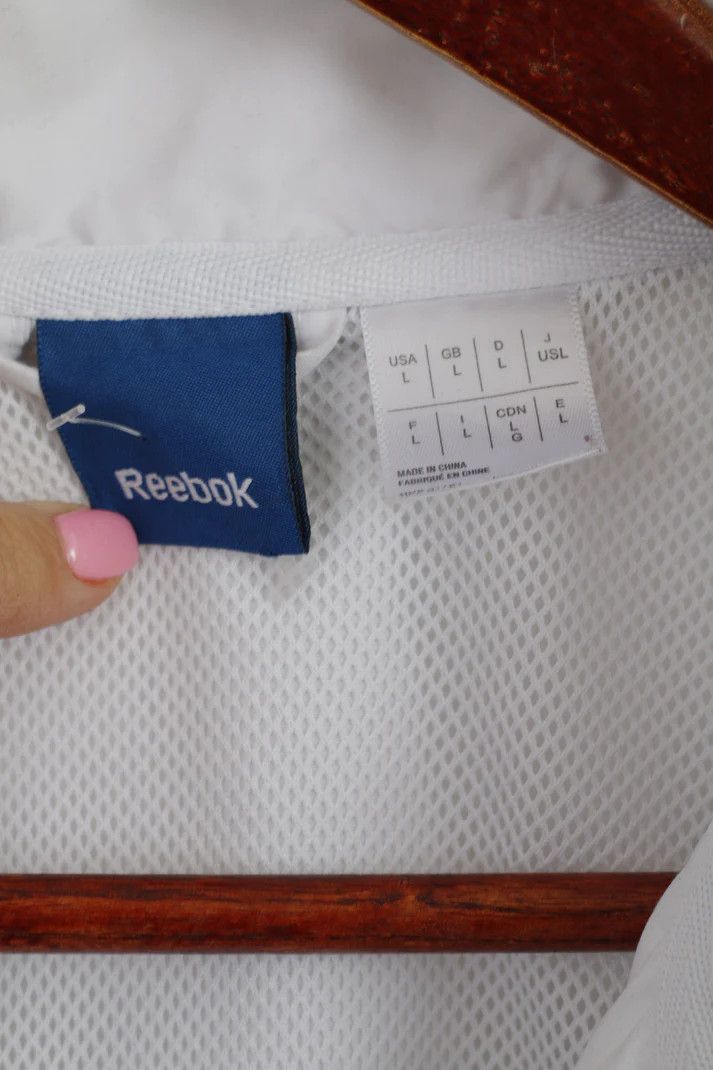 Reebok Reebok Men L Jacket White Blue Bomber Vintage 2797 Size US L / EU 52-54 / 3 - 5 Thumbnail