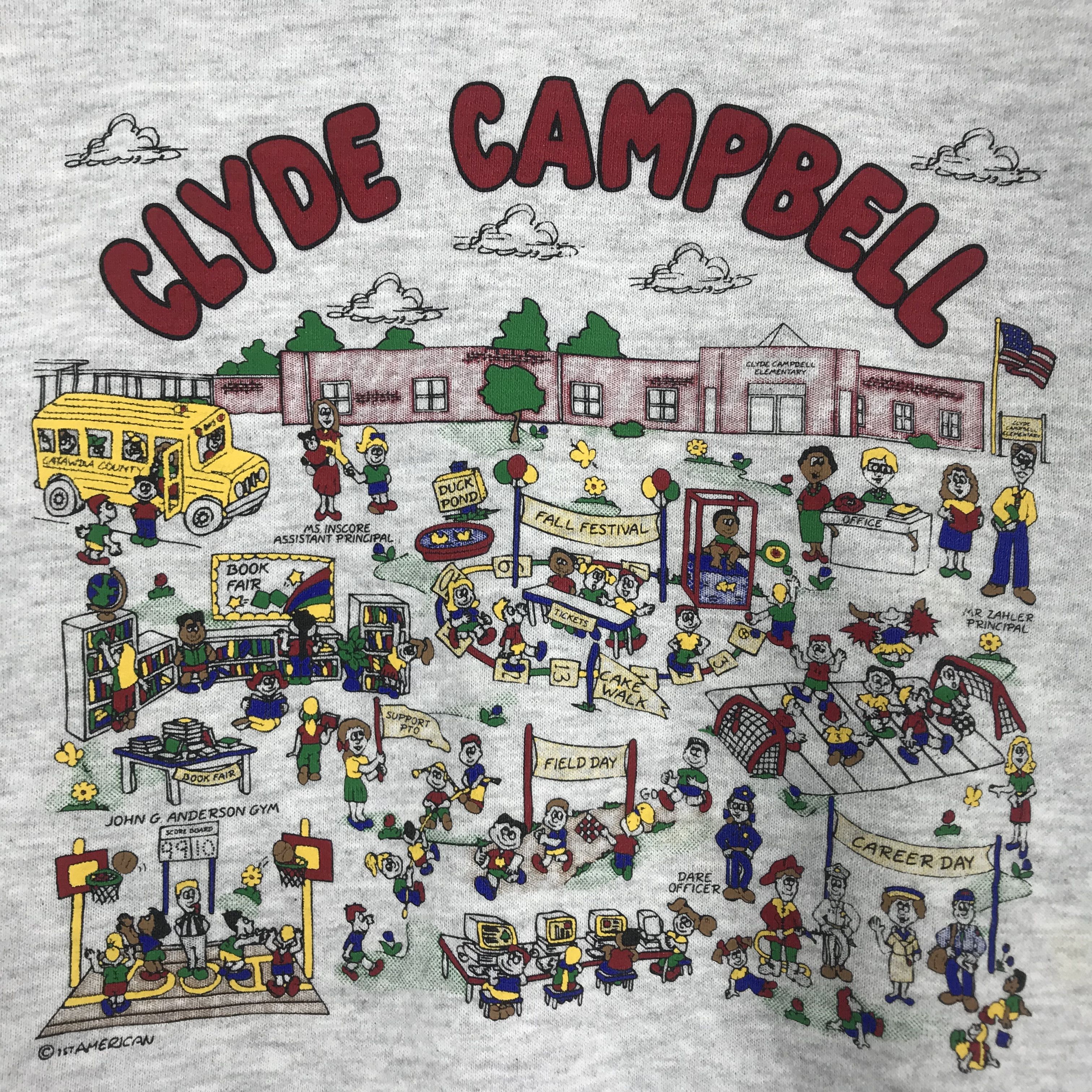 Jerzees Vintage Clyde Campbell Elementary School College Sweathirts Size US XS / EU 42 / 0 - 5 Thumbnail