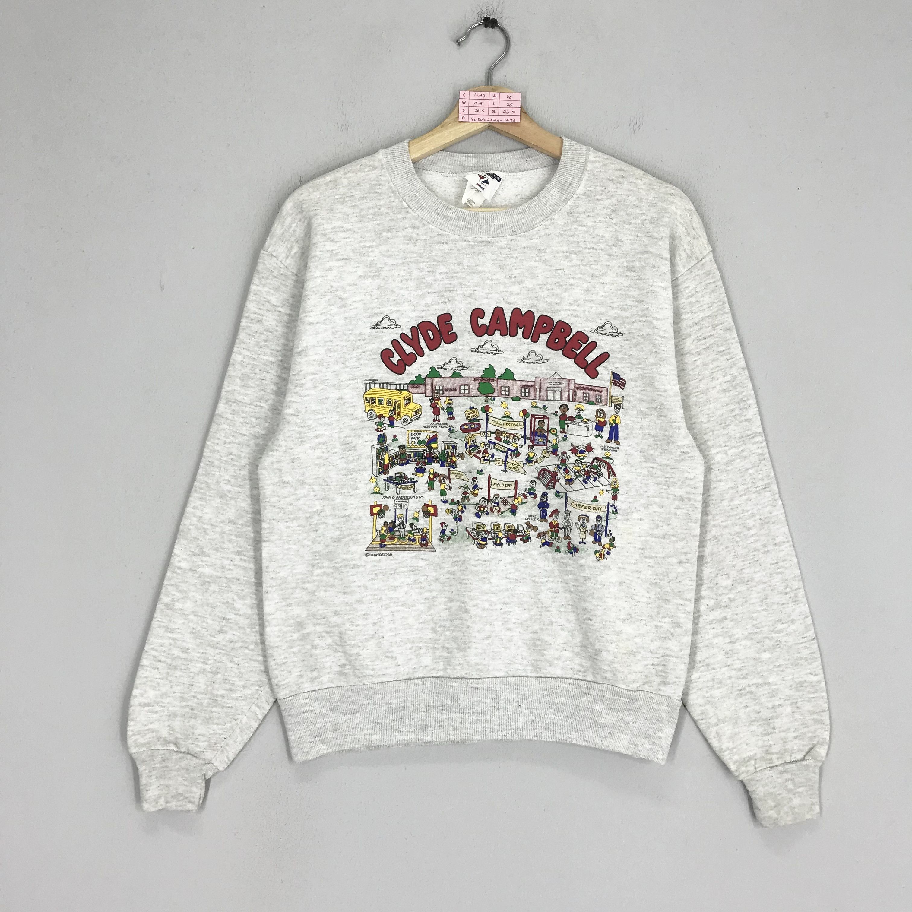 Jerzees Vintage Clyde Campbell Elementary School College Sweathirts Size US XS / EU 42 / 0 - 1 Thumbnail