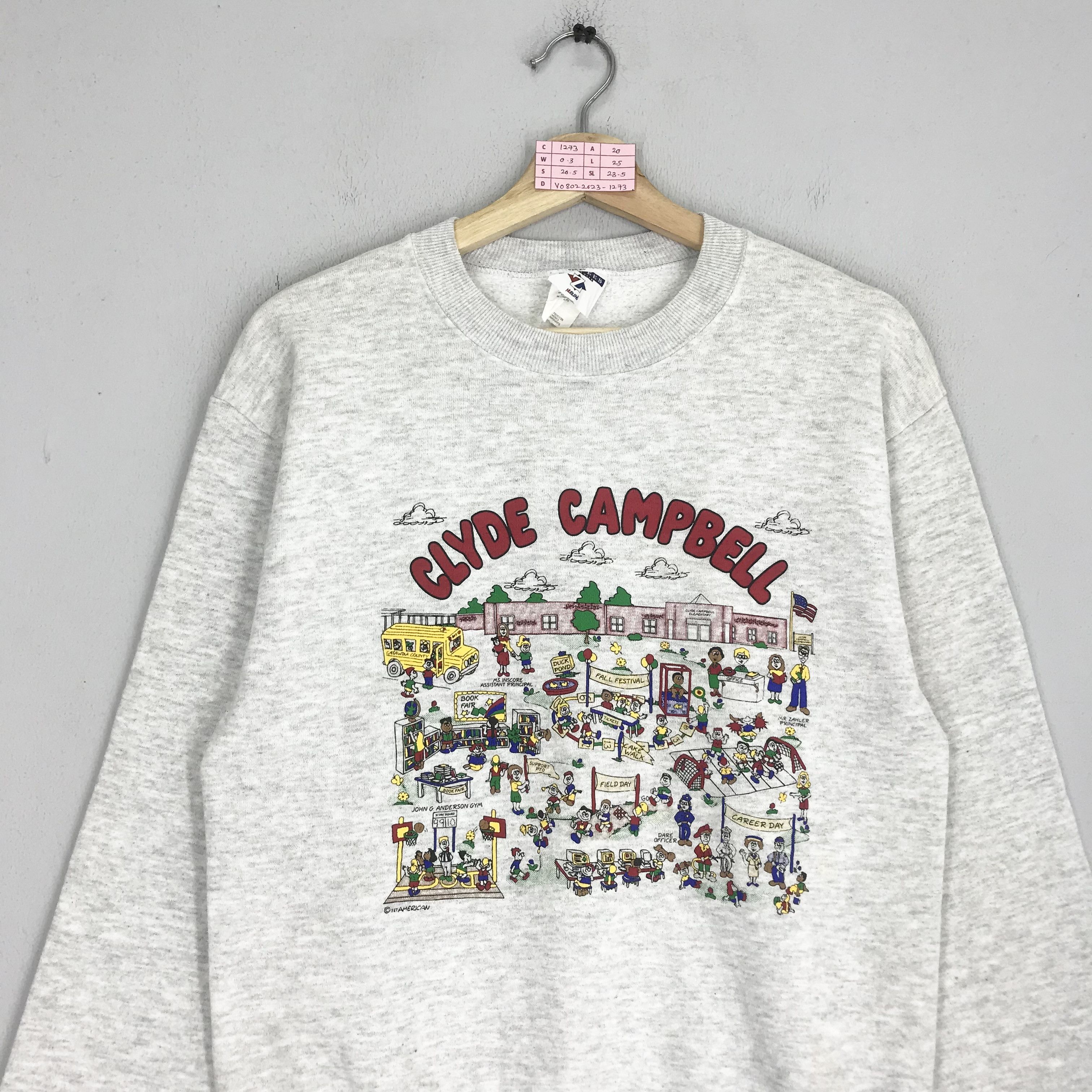 Jerzees Vintage Clyde Campbell Elementary School College Sweathirts Size US XS / EU 42 / 0 - 3 Thumbnail