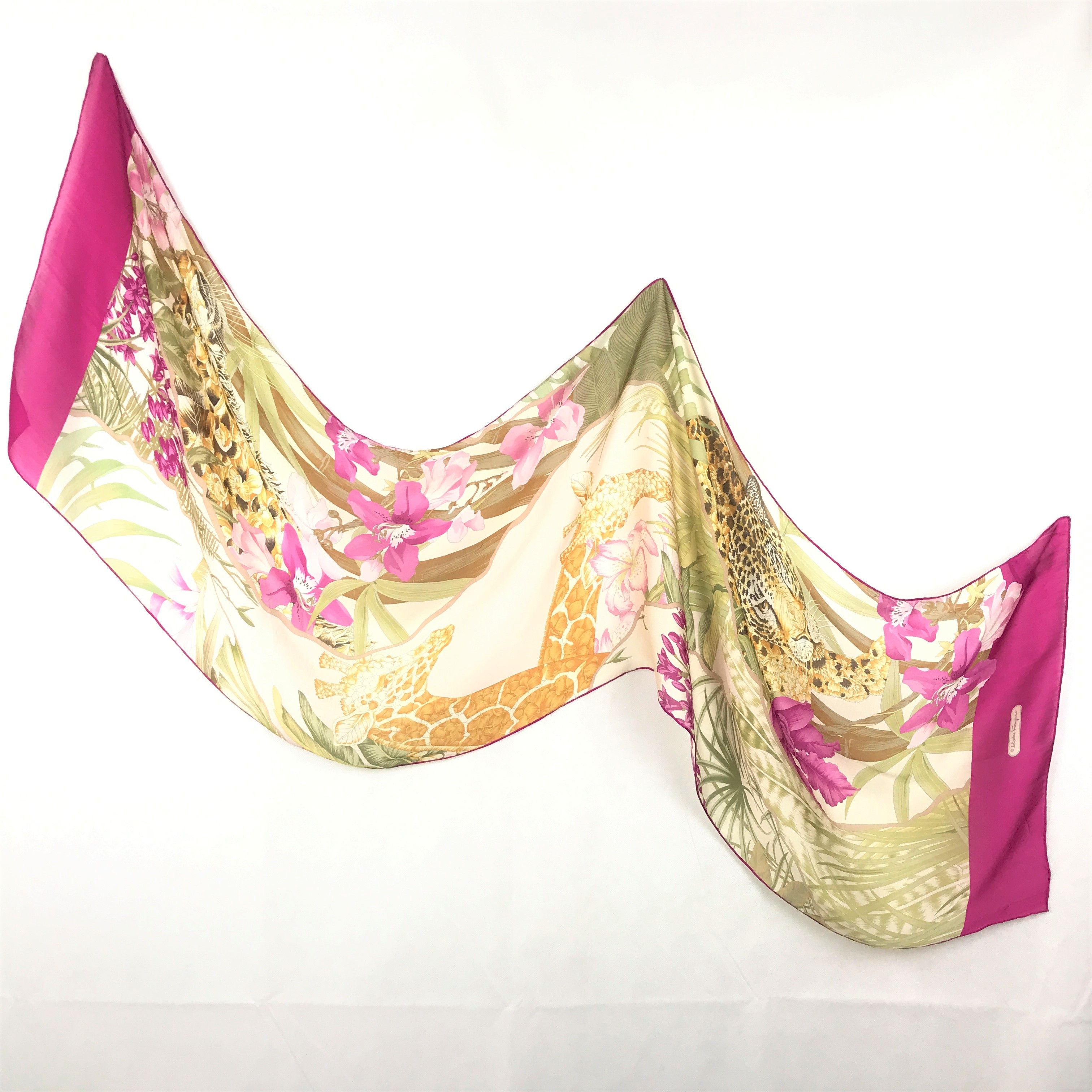 SF8804 SALVATORE FERRAGAMO Vintage Women Silk Scarf Scarves