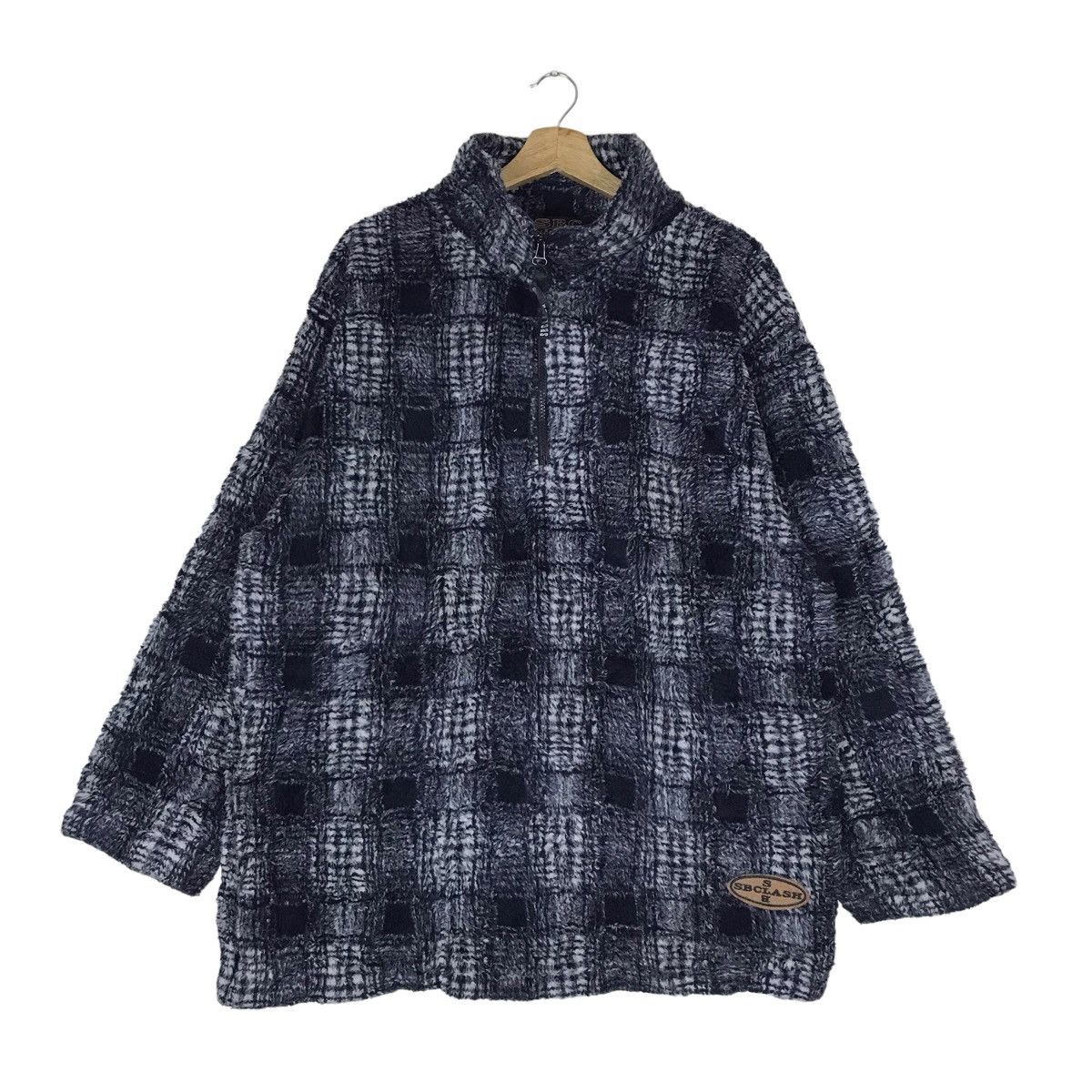 Vintage SBC CLASH Checkered Turtle Neck Heavy Fleece