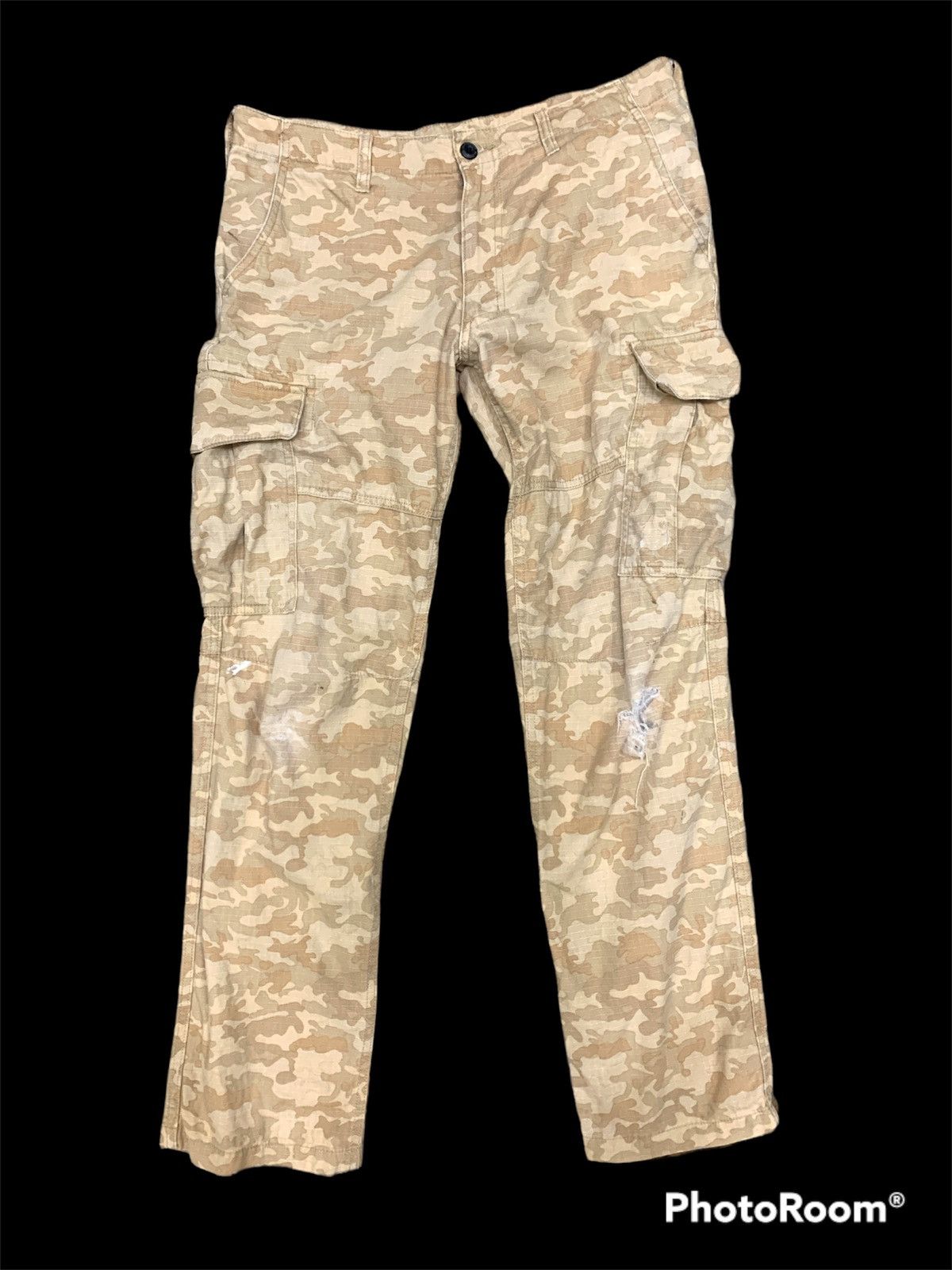 Japanese Brand DISTRESSED GLADIATOR ARMOR CAMOUFLAGE CARGO PANTS FOR WORK Size US 34 / EU 50 - 1 Thumbnail