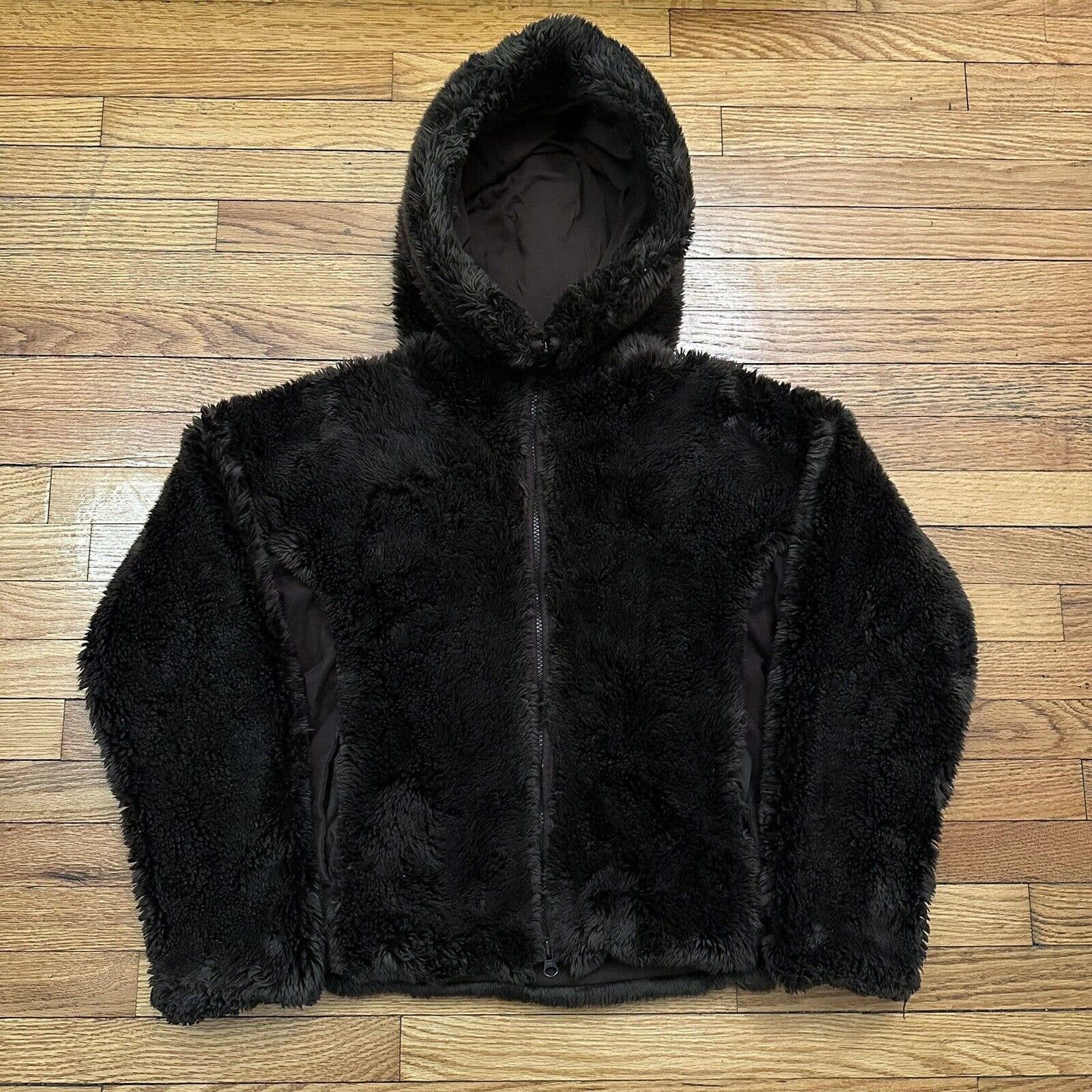 Issey Miyake Faux Fur Brown Zip Up Jacket Size 2 Small Women