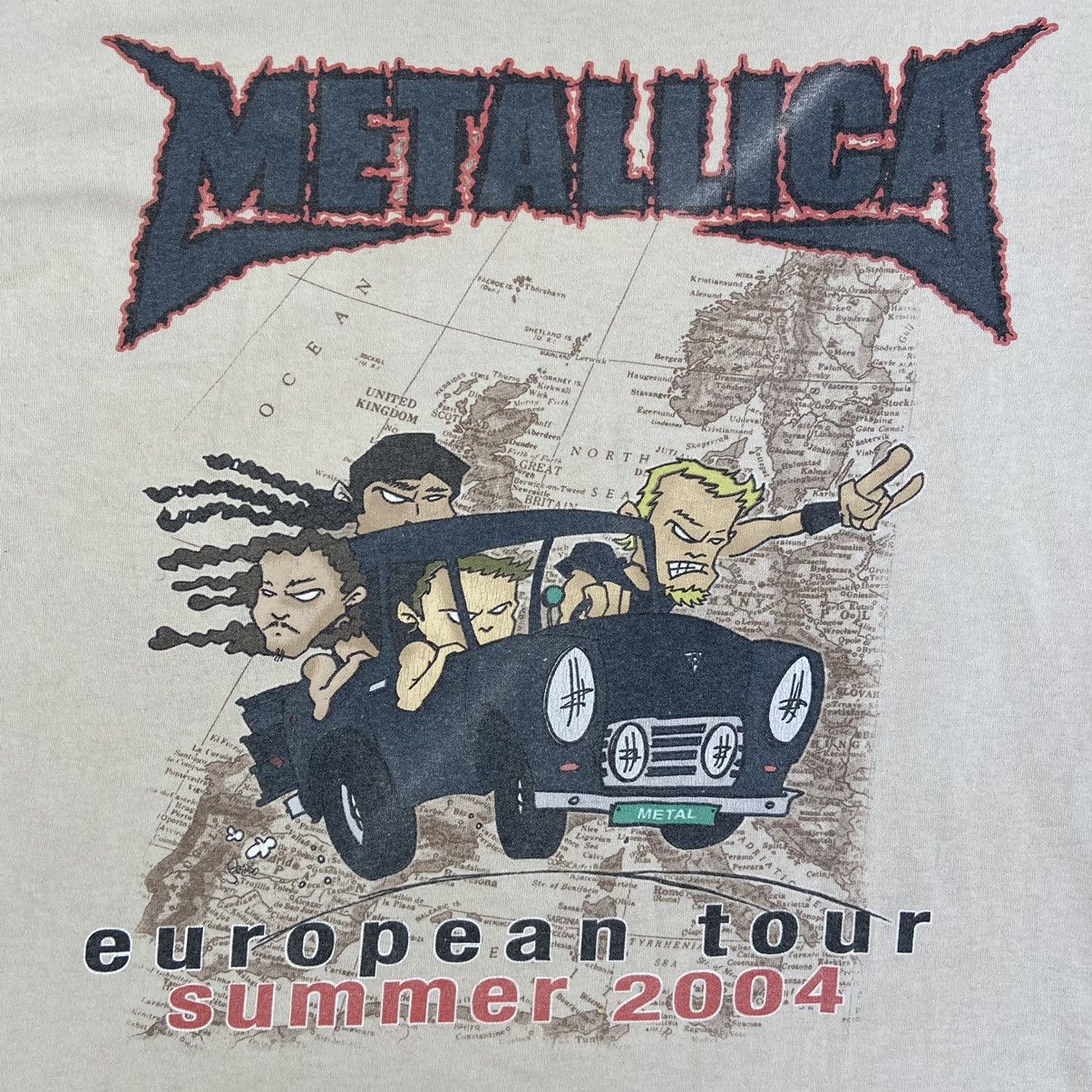 Band Tees 2004 METALLICA EUROPEAN SUMMER TOUR RARE ARCHIVE TEE - № 313 Size US L / EU 52-54 / 3 - 4 Thumbnail