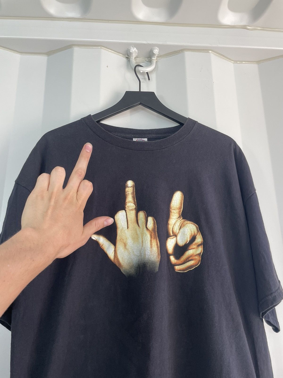 Vintage Fuck You Hand Sign Tee | Grailed