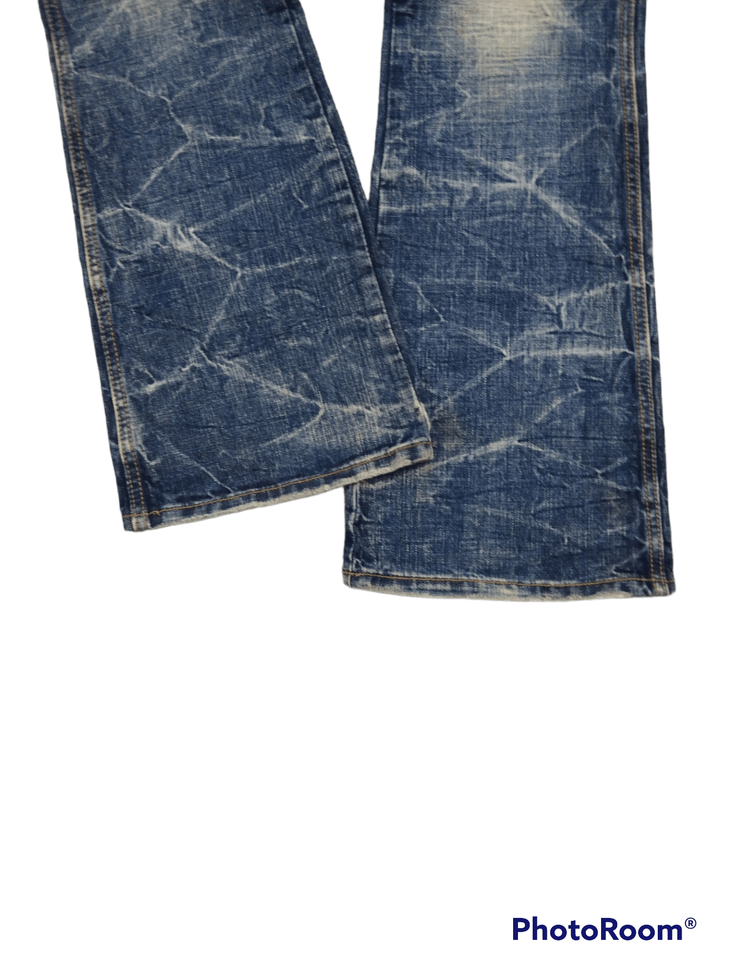 Japanese Brand FLARE LOW RISE🔥WASHED BLUE RIPED FIVE PRIME MEMBERS Size US 27 - 7 Thumbnail