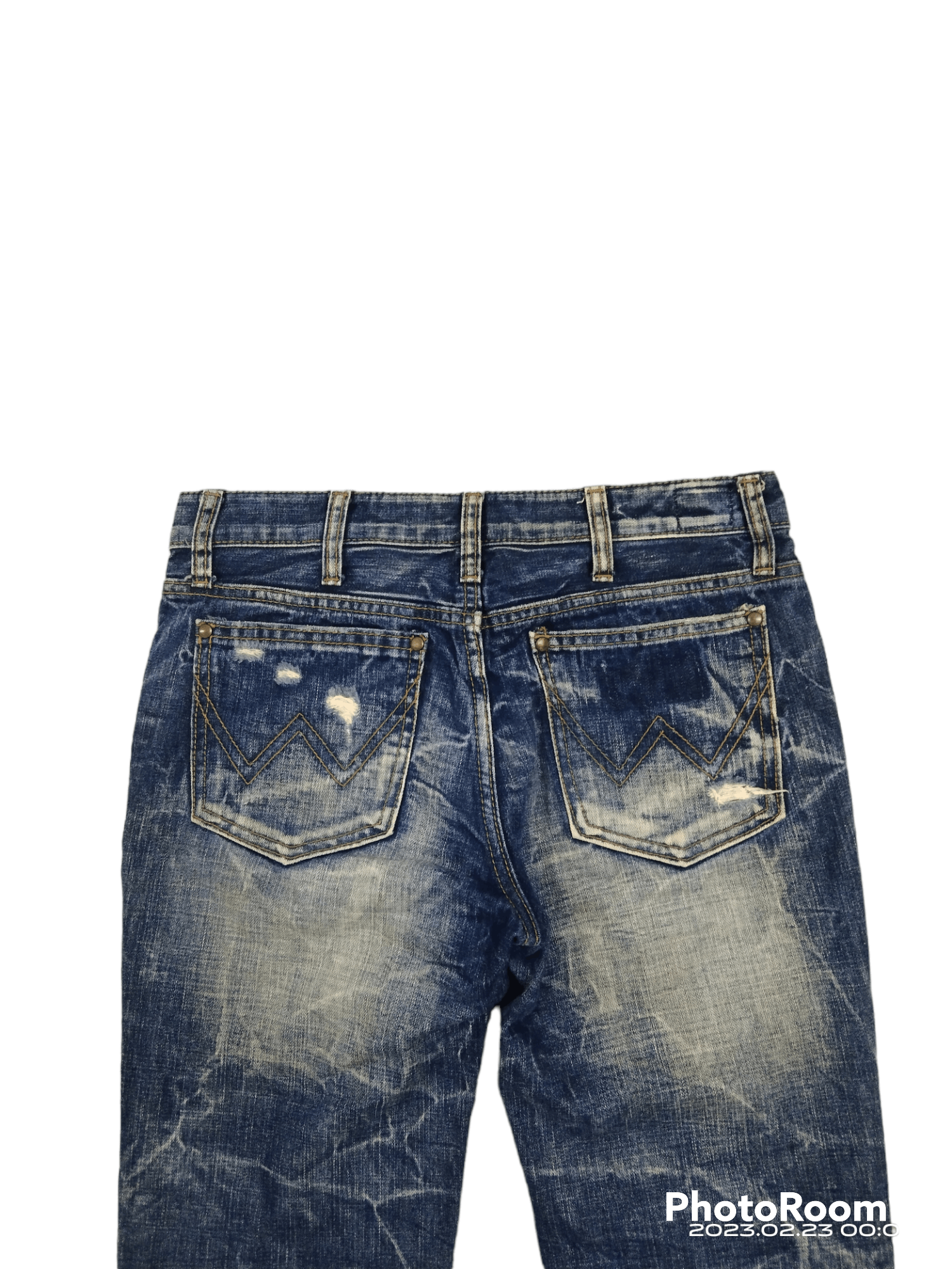 Japanese Brand FLARE LOW RISE🔥WASHED BLUE RIPED FIVE PRIME MEMBERS Size US 27 - 5 Thumbnail
