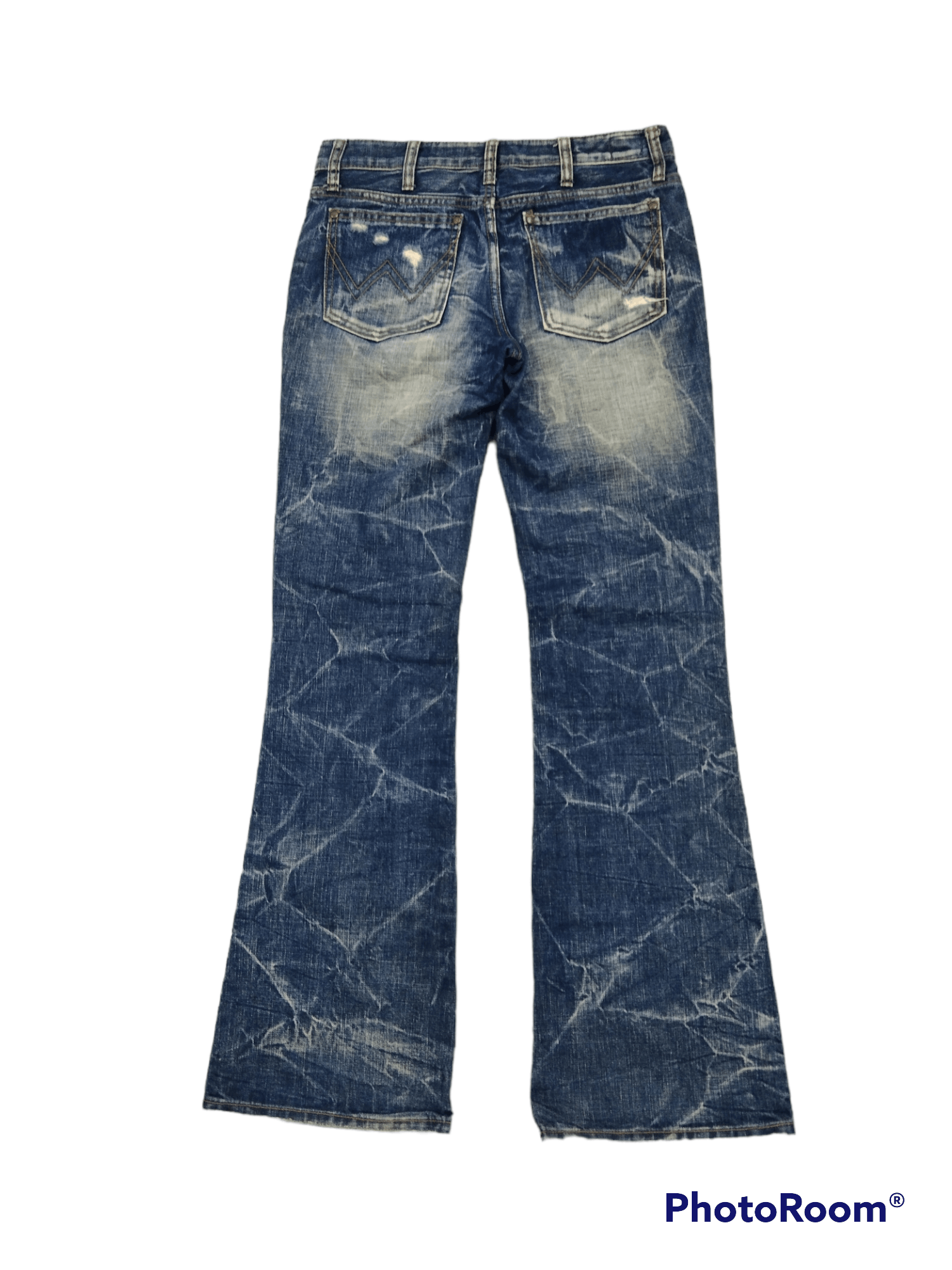 Japanese Brand FLARE LOW RISE🔥WASHED BLUE RIPED FIVE PRIME MEMBERS Size US 27 - 3 Thumbnail