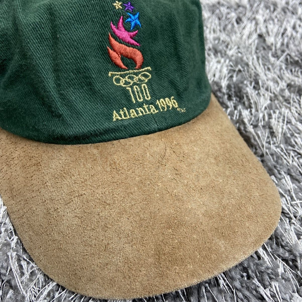 USA Olympics 1996 ATLANTA OLYMPIC GAMES VELOUR VISOR LEATHER STRAP № 4101 Size ONE SIZE - 2 Thumbnail