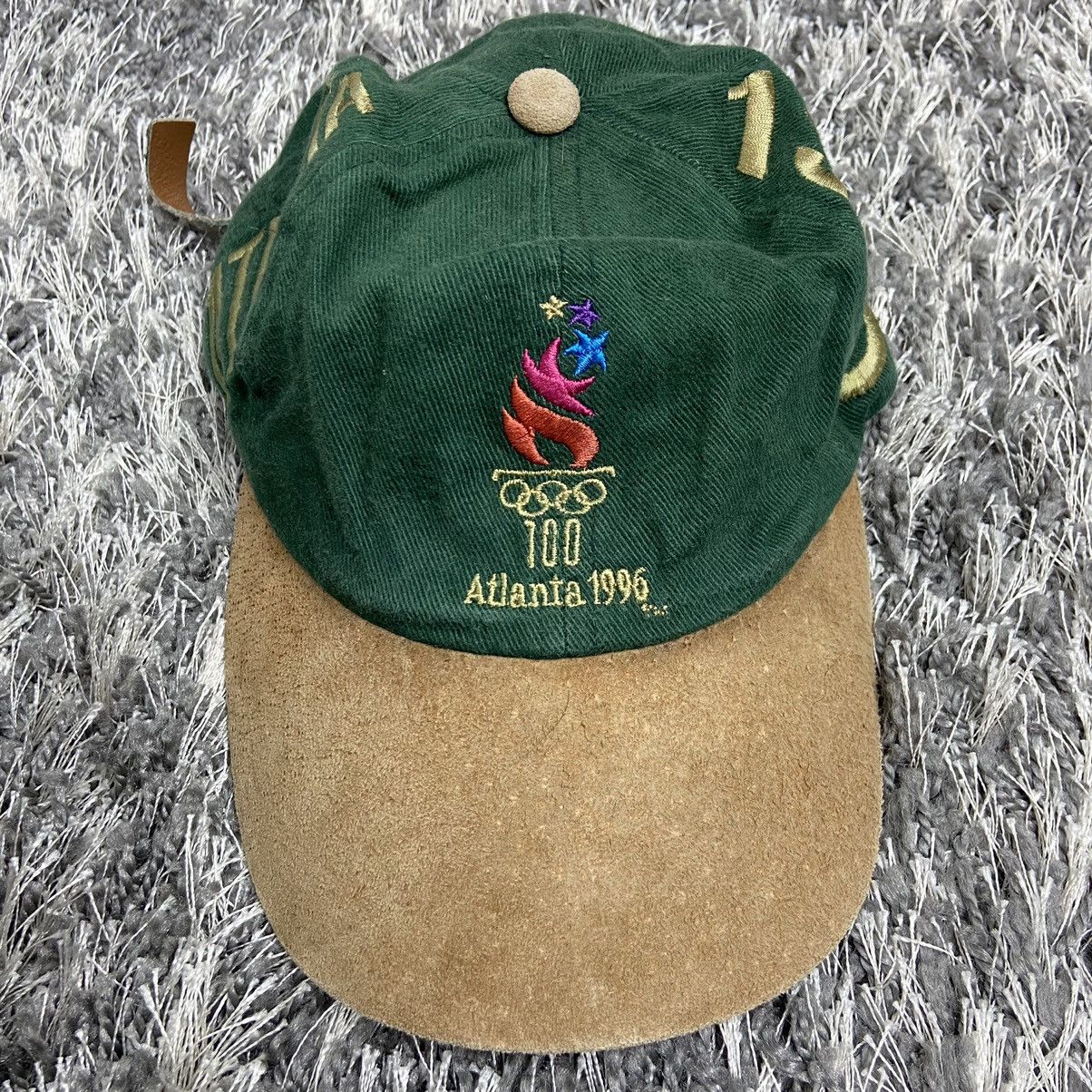 USA Olympics 1996 ATLANTA OLYMPIC GAMES VELOUR VISOR LEATHER STRAP № 4101 Size ONE SIZE - 1 Thumbnail