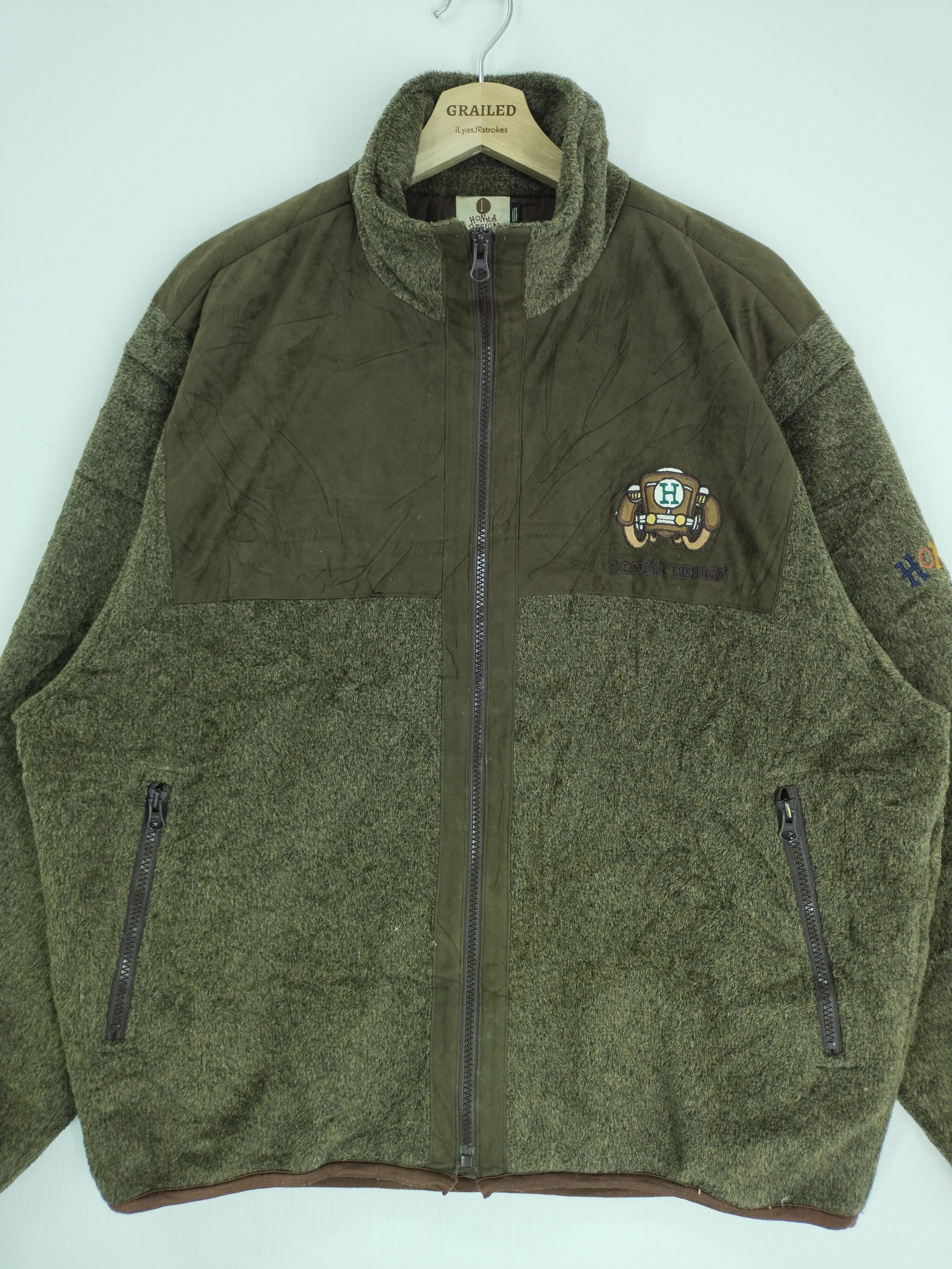Japanese Brand × Vintage VINTAGE HONMA DESIGN FLEECE JACKET Size US L / EU 52-54 / 3 - 4 Thumbnail