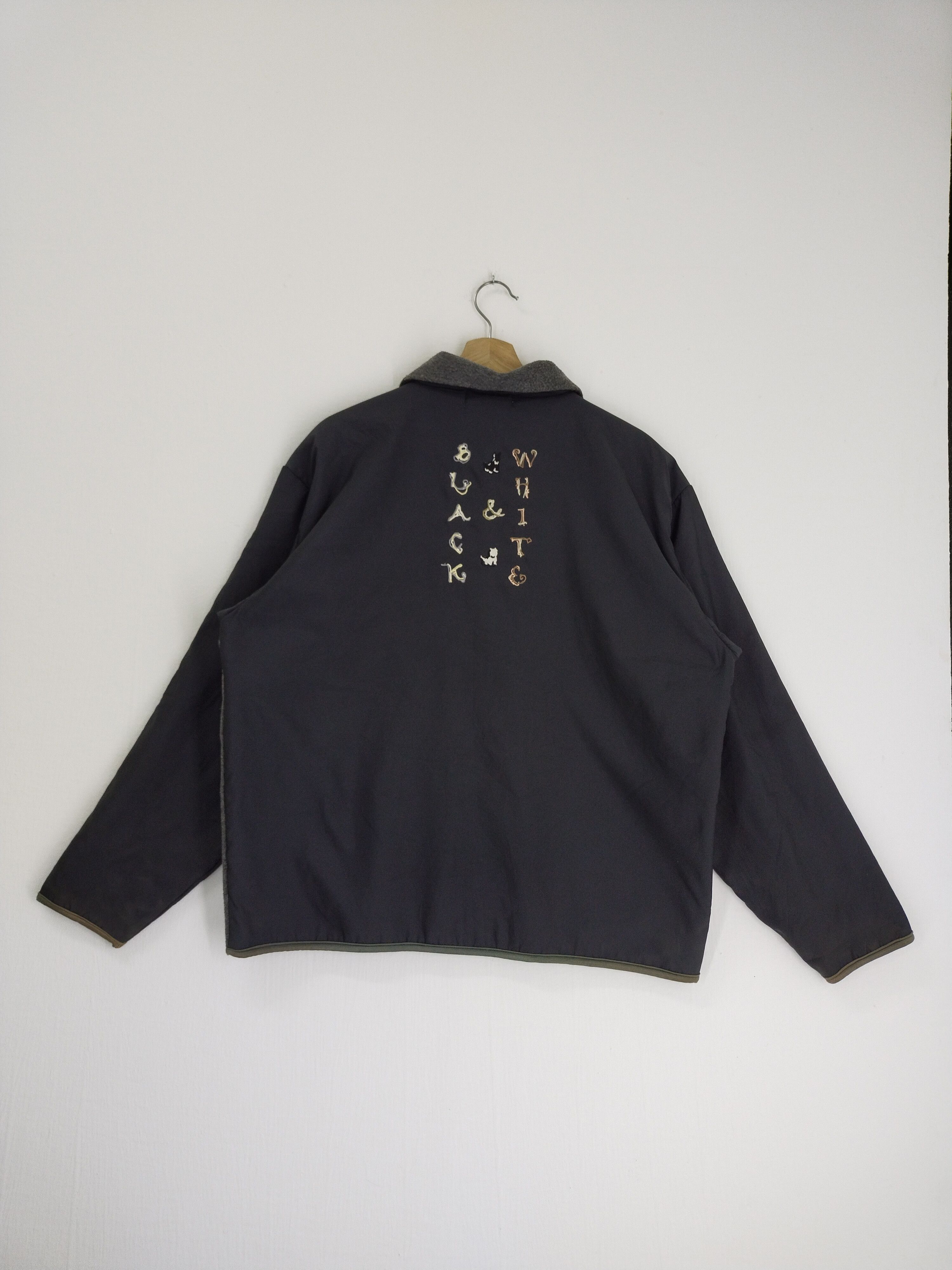 Japanese Brand × Vintage VINTAGE BLACK & WHITE SPORTWEAR FLEECE JACKET Size US M / EU 48-50 / 2 - 9 Thumbnail