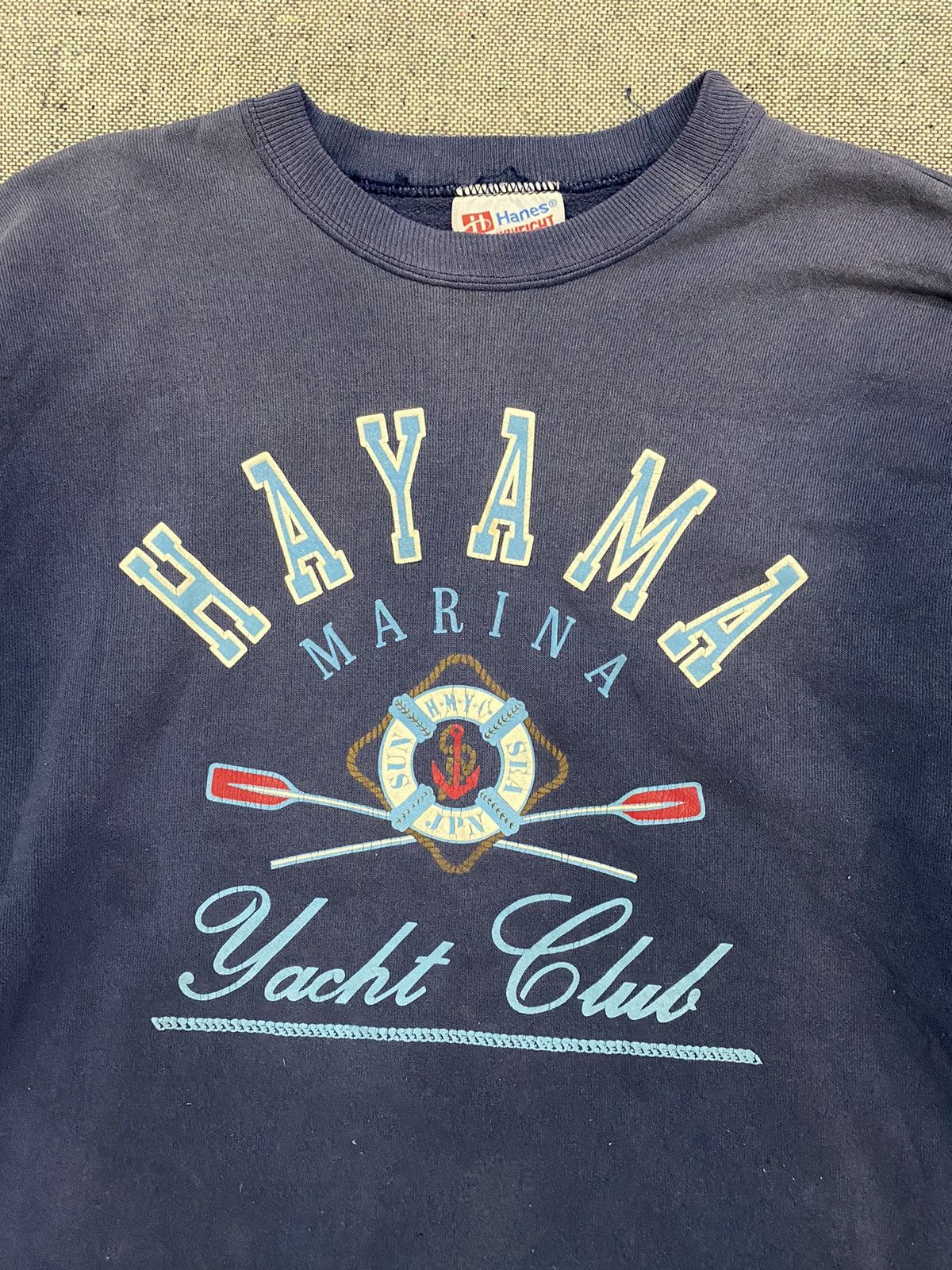 Hanes × Vintage Vintage 80s Hayama Marina Yatch Club Faded Sweatshirt Size US L / EU 52-54 / 3 - 3 Thumbnail