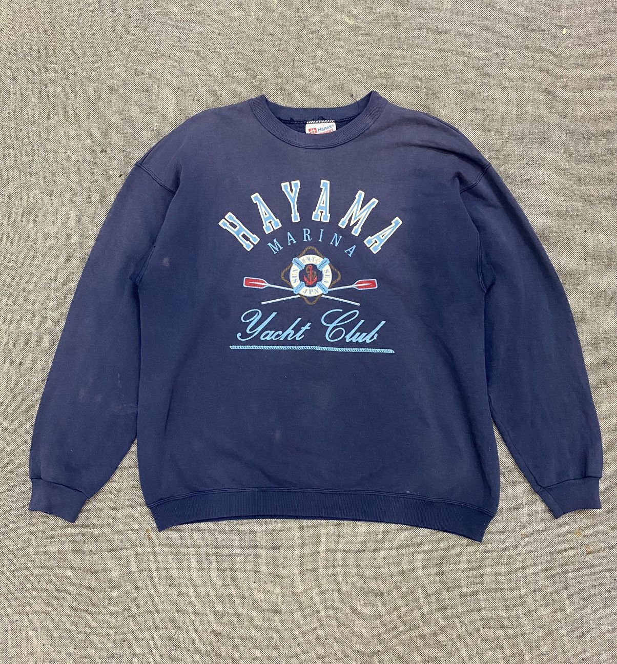 Hanes × Vintage Vintage 80s Hayama Marina Yatch Club Faded Sweatshirt Size US L / EU 52-54 / 3 - 1 Thumbnail