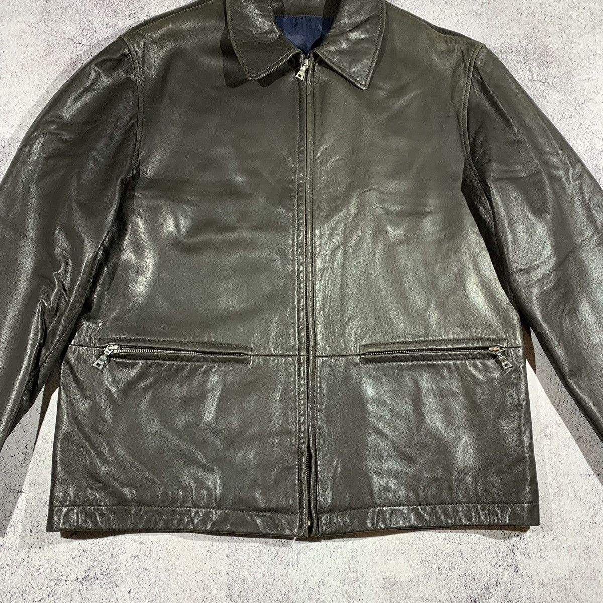 Hugo Boss Vintage Hugo Boss Leather Jacket Size US M / EU 48-50 / 2 - 2 Thumbnail