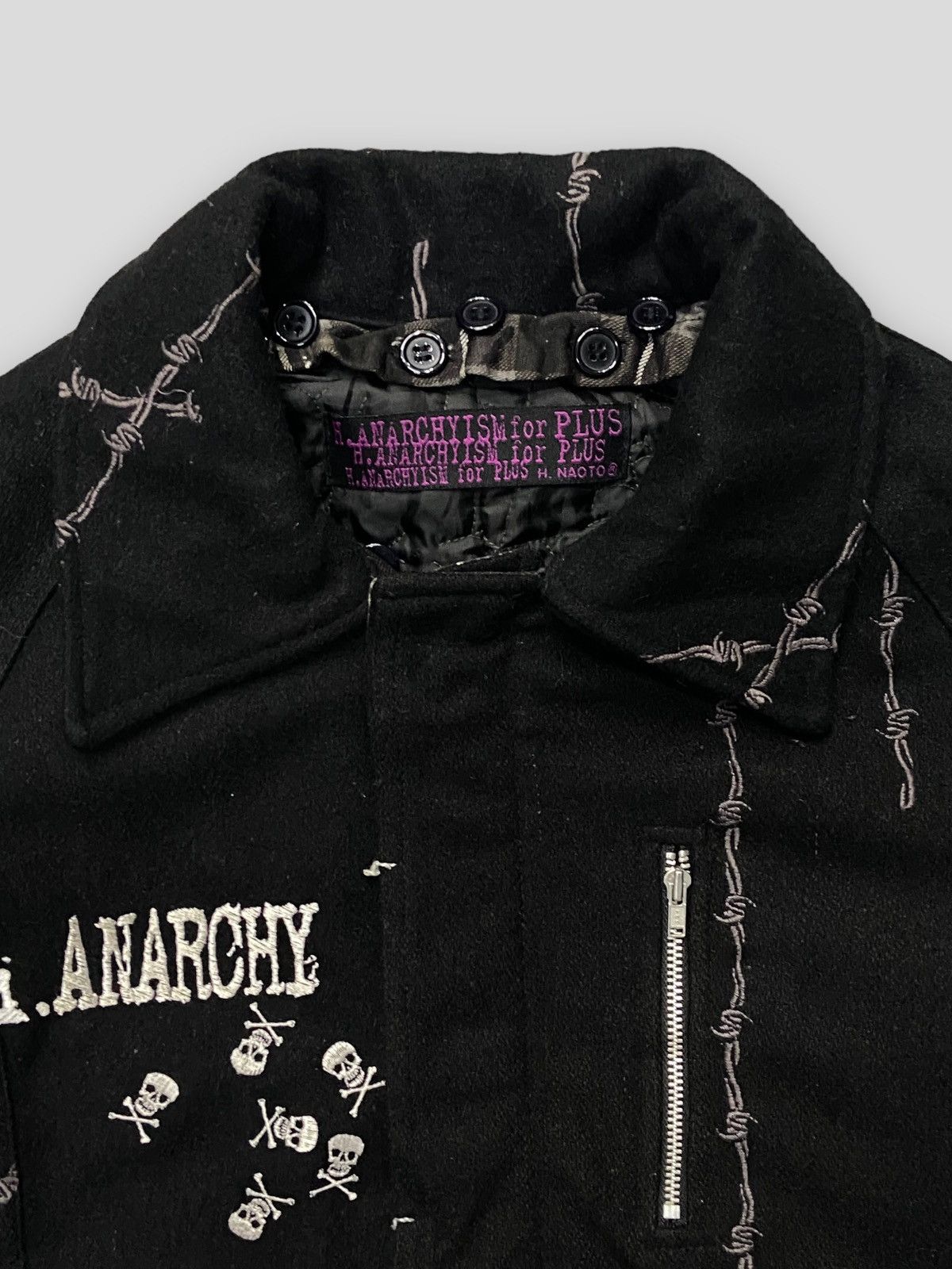 Japanese Brand × Seditionaries × Vintage Vintage H. Anarchyism For Plus Bondage Quilted Wool Jacket Size US S / EU 44-46 / 1 - 8 Thumbnail
