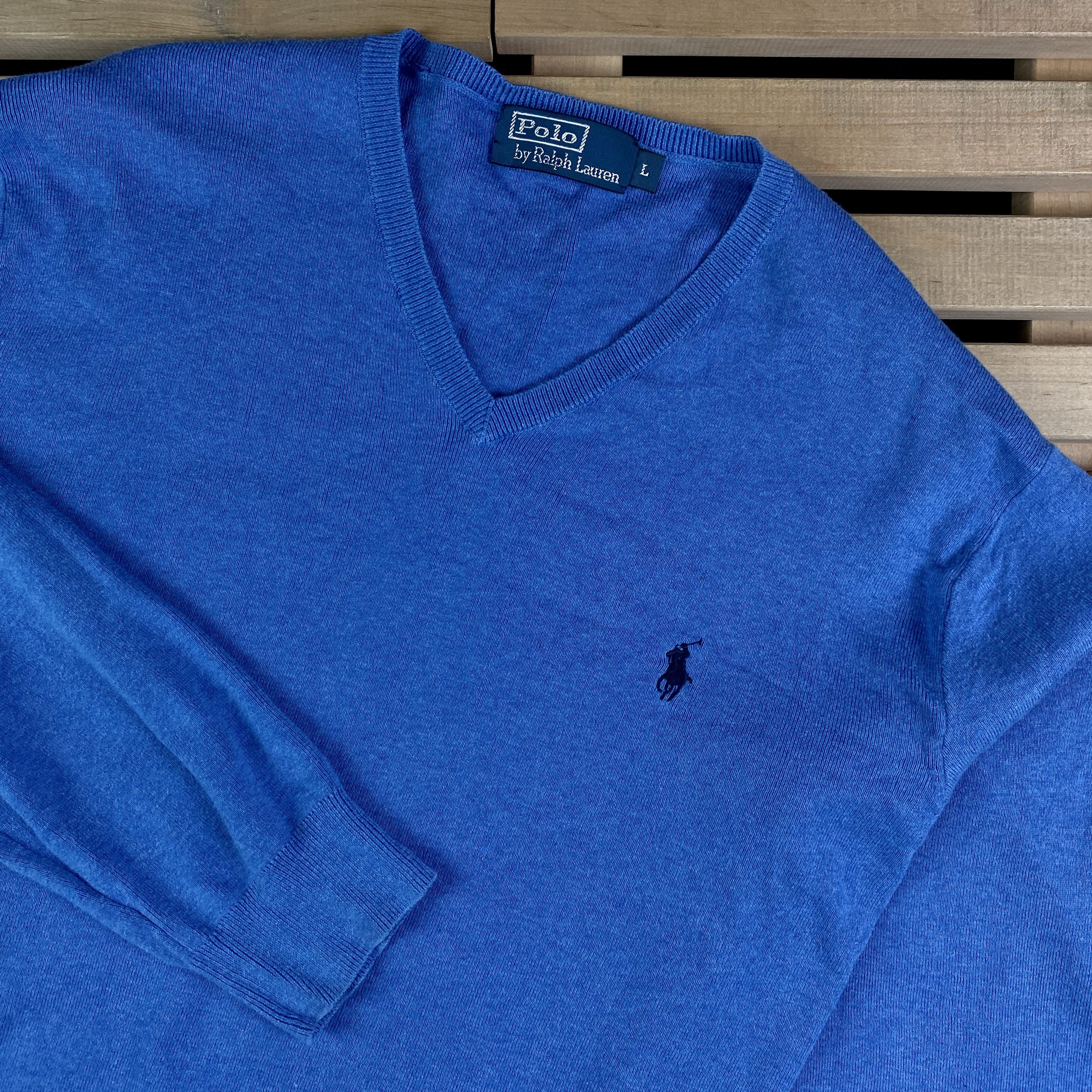 Polo Ralph Lauren × Ralph Lauren × Vintage Mens Jumper Polo Ralph Lauren V Neck Vintage Size L Size US L / EU 52-54 / 3 - 2 Thumbnail