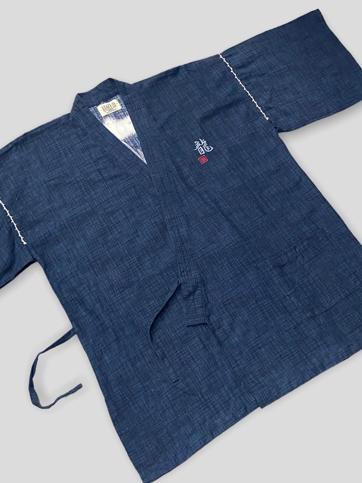 Japanese Brand × Vintage Vintage Kyoto Staff 21 Yakuza Dragon Hand Printed Kimono Size US L / EU 52-54 / 3 - 7 Thumbnail