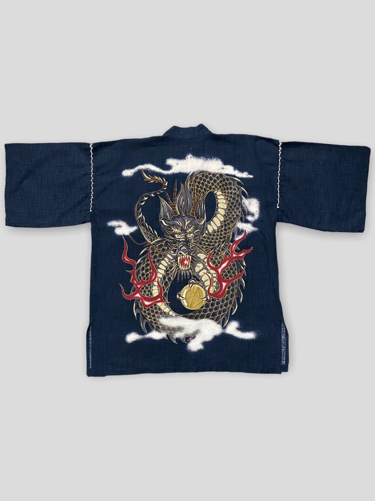 Japanese Brand × Vintage Vintage Kyoto Staff 21 Yakuza Dragon Hand Printed Kimono Size US L / EU 52-54 / 3 - 1 Thumbnail