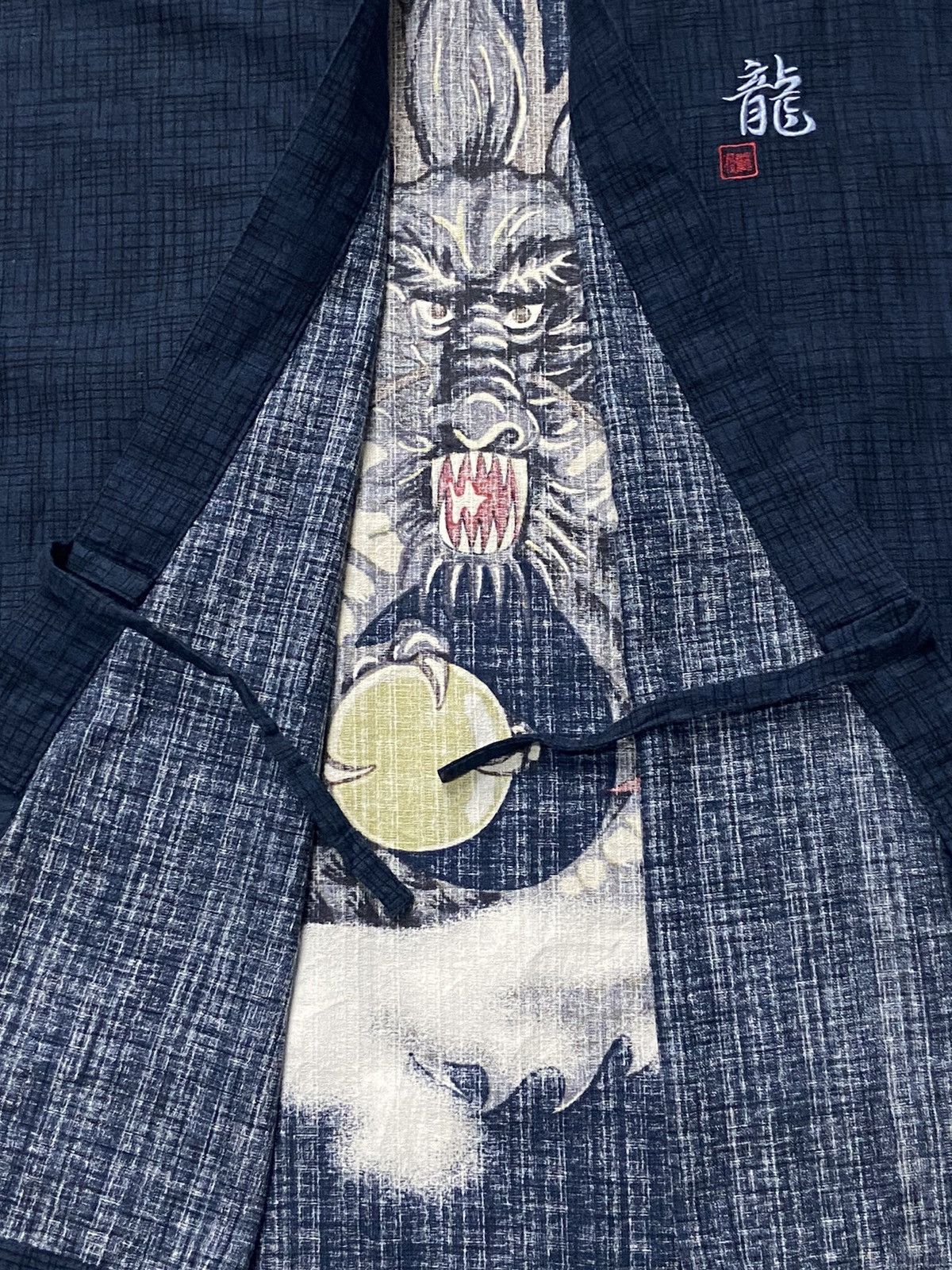 Japanese Brand × Vintage Vintage Kyoto Staff 21 Yakuza Dragon Hand Printed Kimono Size US L / EU 52-54 / 3 - 12 Thumbnail