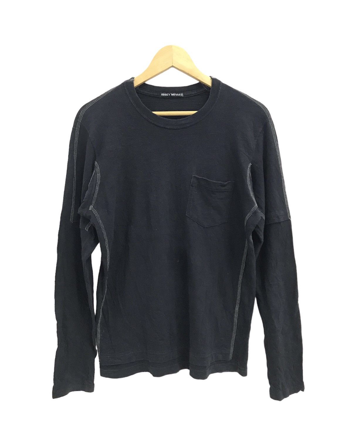Issey Miyake Vtg 90s Issey Miyake Men Autumn Long Sleeve Tshirt Size US M / EU 48-50 / 2 - 1 Thumbnail