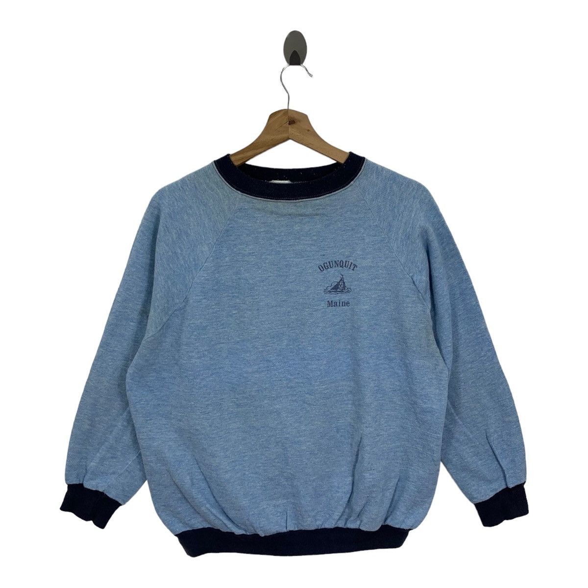 Vintage Vintage 70s Triblend Ogunquit Maine Pullover Sweatshirt Size US L / EU 52-54 / 3 - 1 Thumbnail