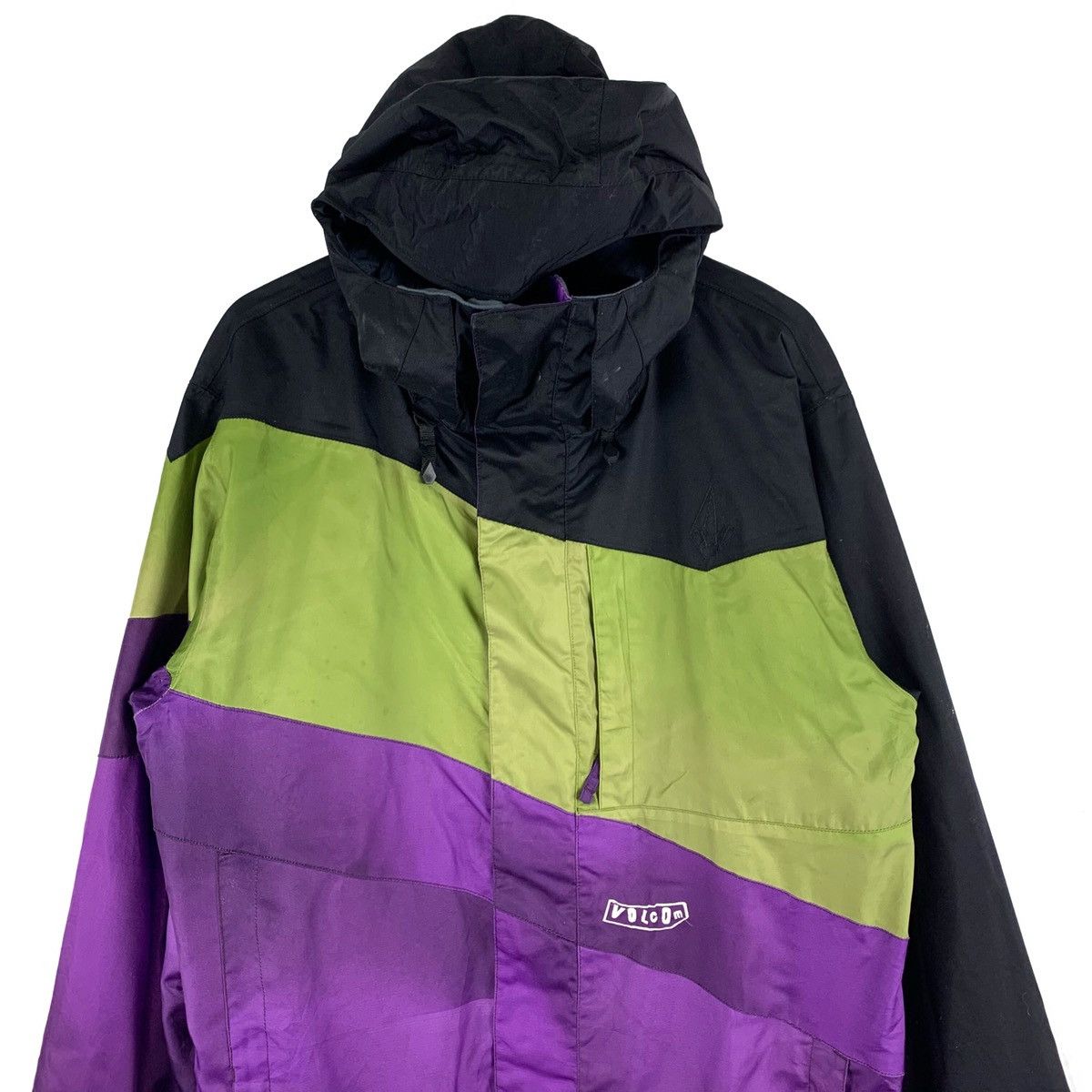 Japanese Brand Vintage Volcom 3-Tone Hoodie Windbreaker Light Jacket Size US M / EU 48-50 / 2 - 2 Thumbnail