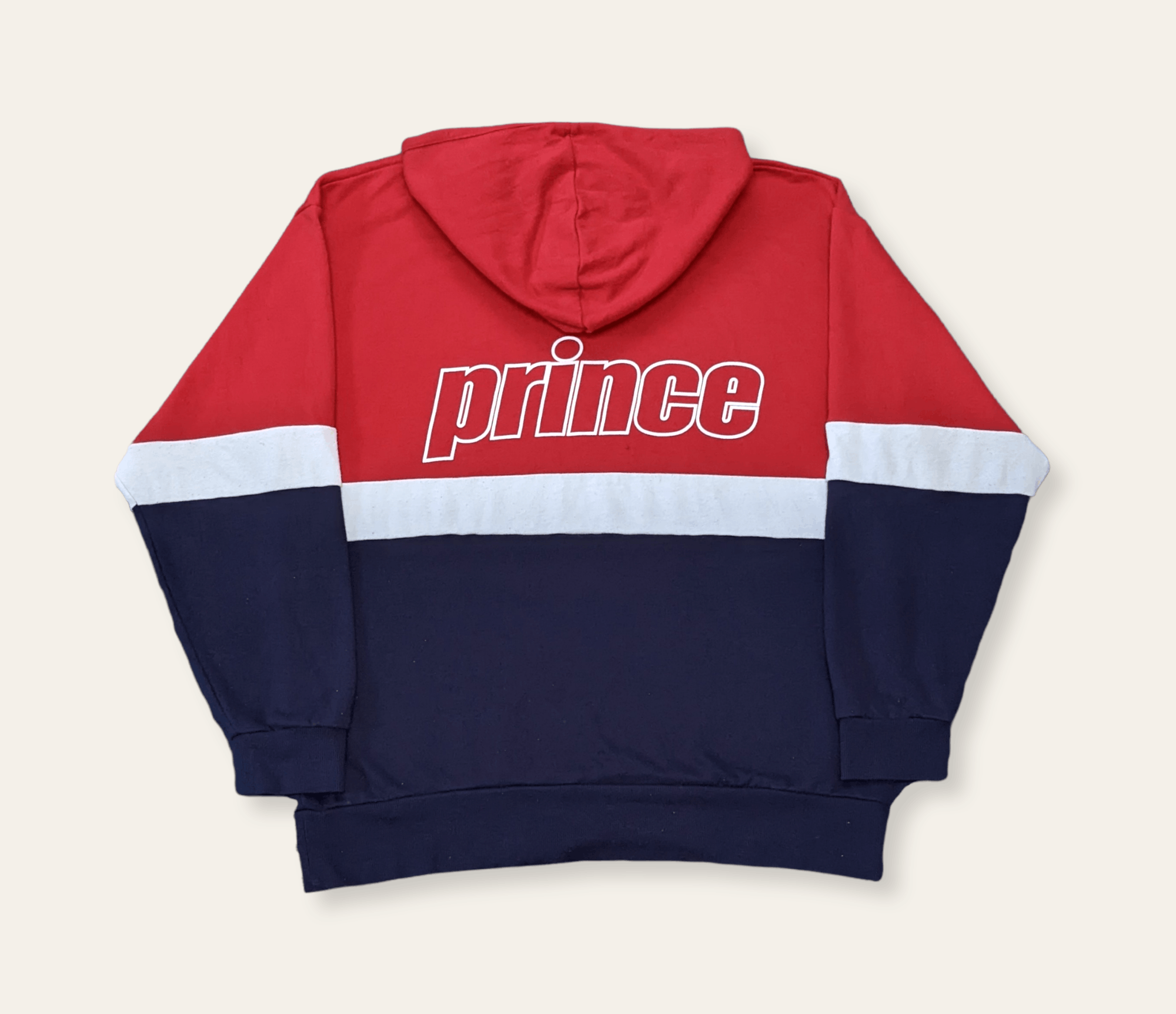Prince × Vintage Vintage 90s Prince Spellout Big Logo Colourblock Hoodie Size US L / EU 52-54 / 3 - 1 Thumbnail