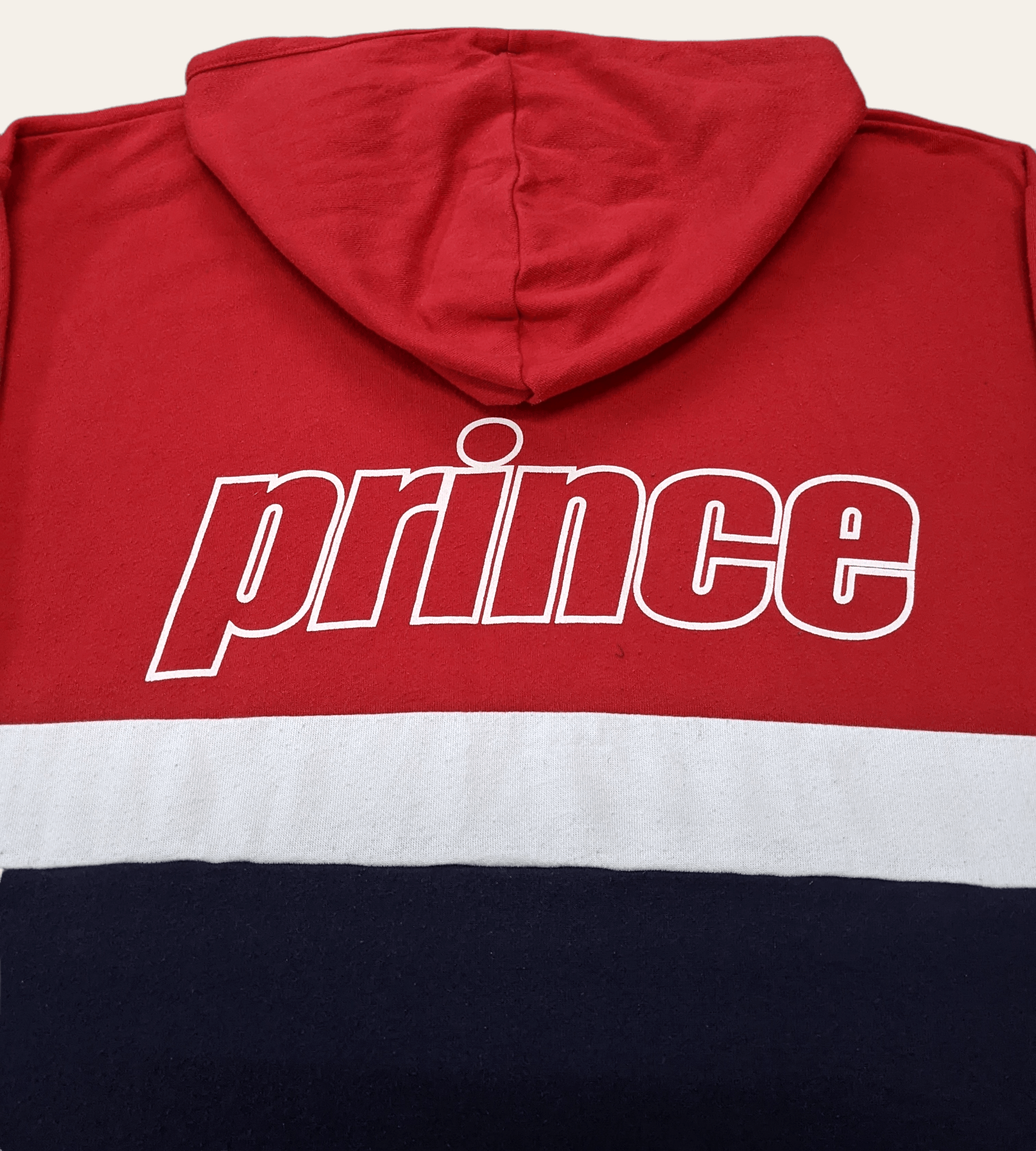 Prince × Vintage Vintage 90s Prince Spellout Big Logo Colourblock Hoodie Size US L / EU 52-54 / 3 - 3 Thumbnail