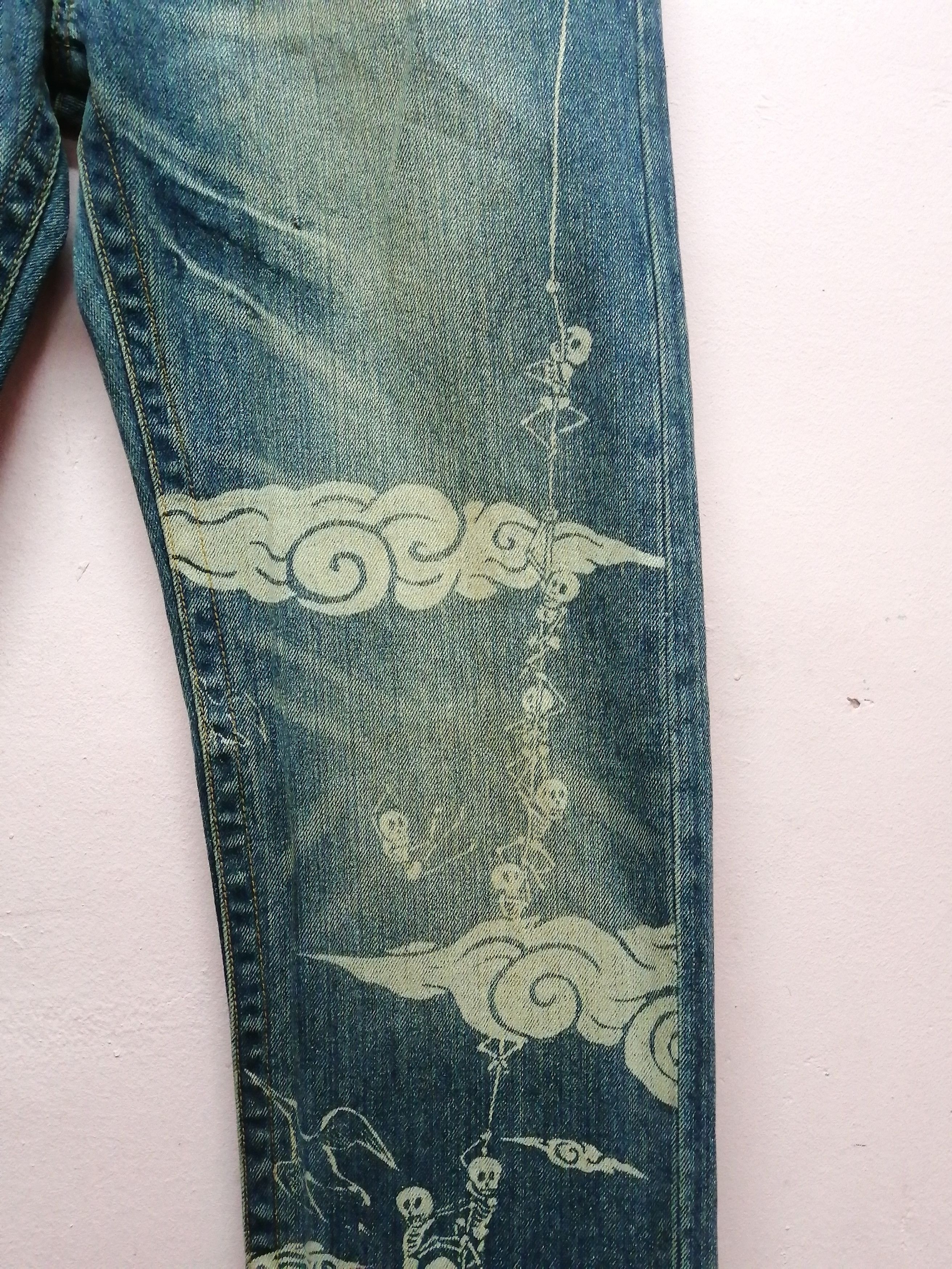 Seditionaries × Vintage Vintage Skulls Frightened Paint Jeans Size US 33 - 3 Thumbnail