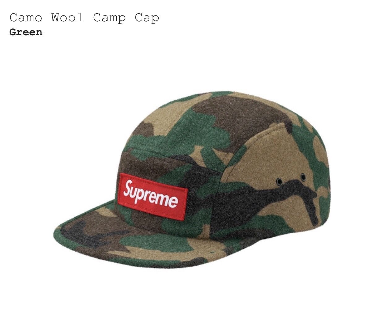 Supreme Wool Camo Camp Cap | Grailed