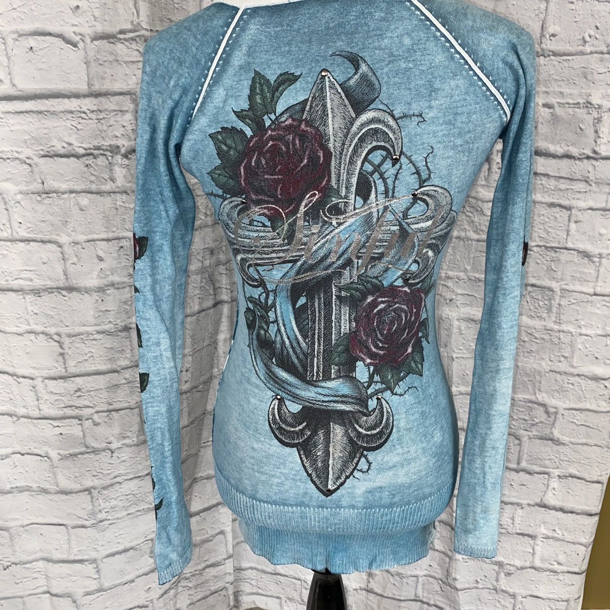 Other Sinful v-cut graphic print Longsleeve pullover hoodie sz M Size M / US 6-8 / IT 42-44 - 9 Thumbnail