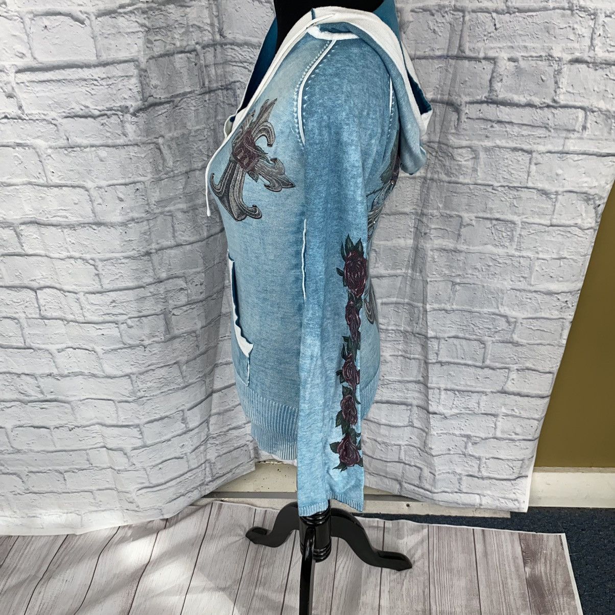 Other Sinful v-cut graphic print Longsleeve pullover hoodie sz M Size M / US 6-8 / IT 42-44 - 5 Thumbnail
