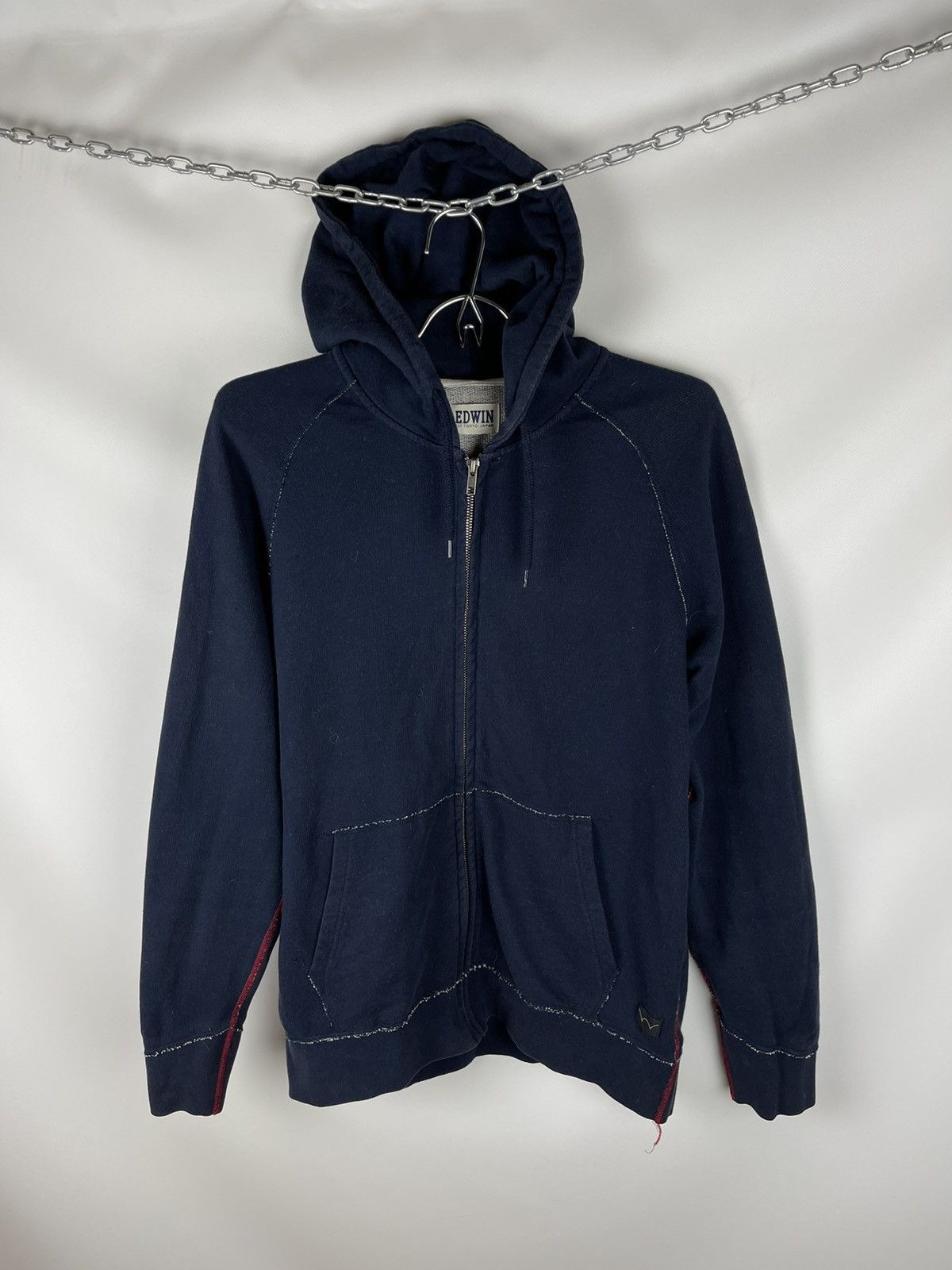Edwin × Japanese Brand Edwin classic hooded zip sweat navy red stitch hoodie Size US M / EU 48-50 / 2 - 2 Thumbnail