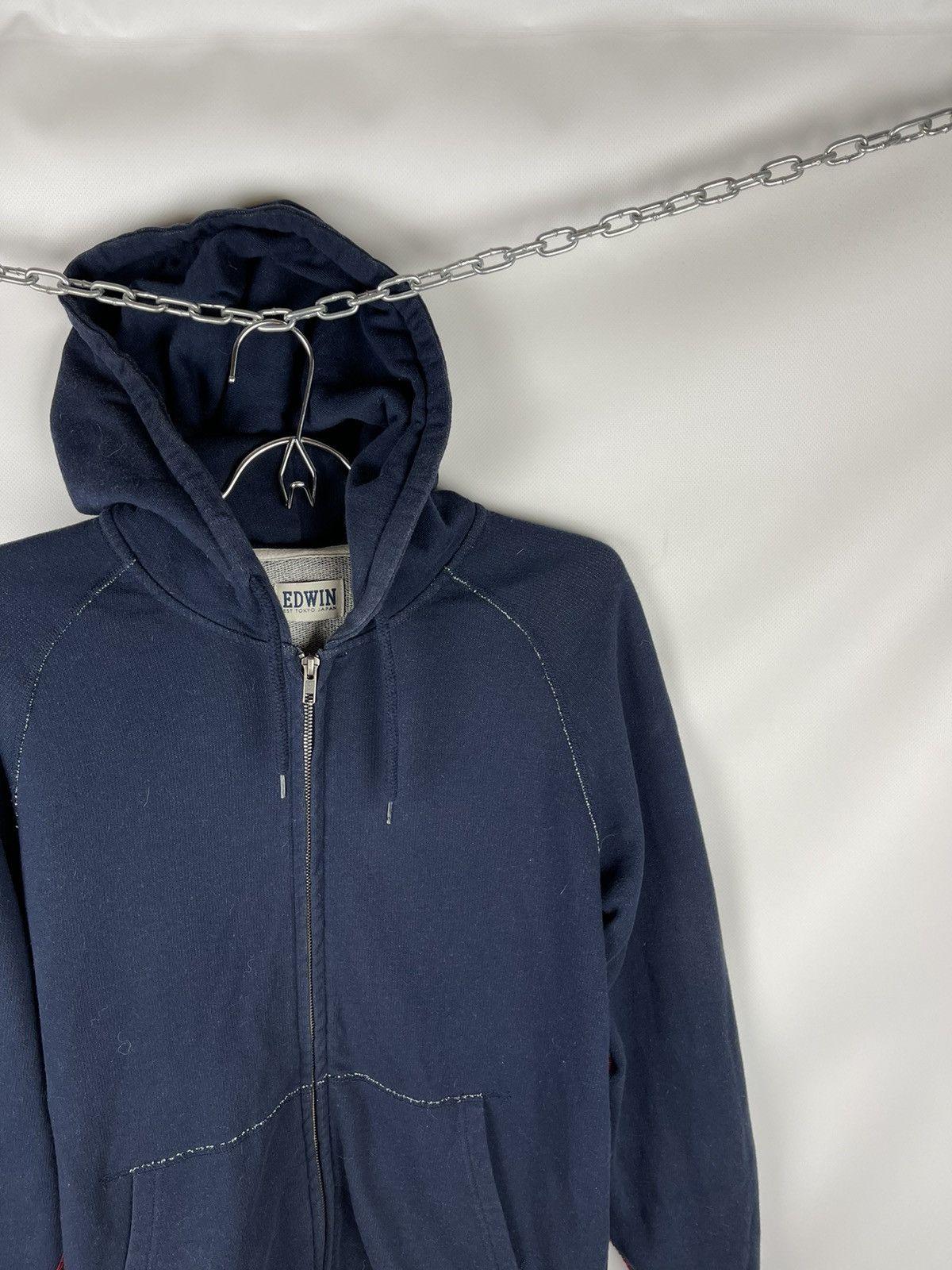 Edwin × Japanese Brand Edwin classic hooded zip sweat navy red stitch hoodie Size US M / EU 48-50 / 2 - 3 Thumbnail
