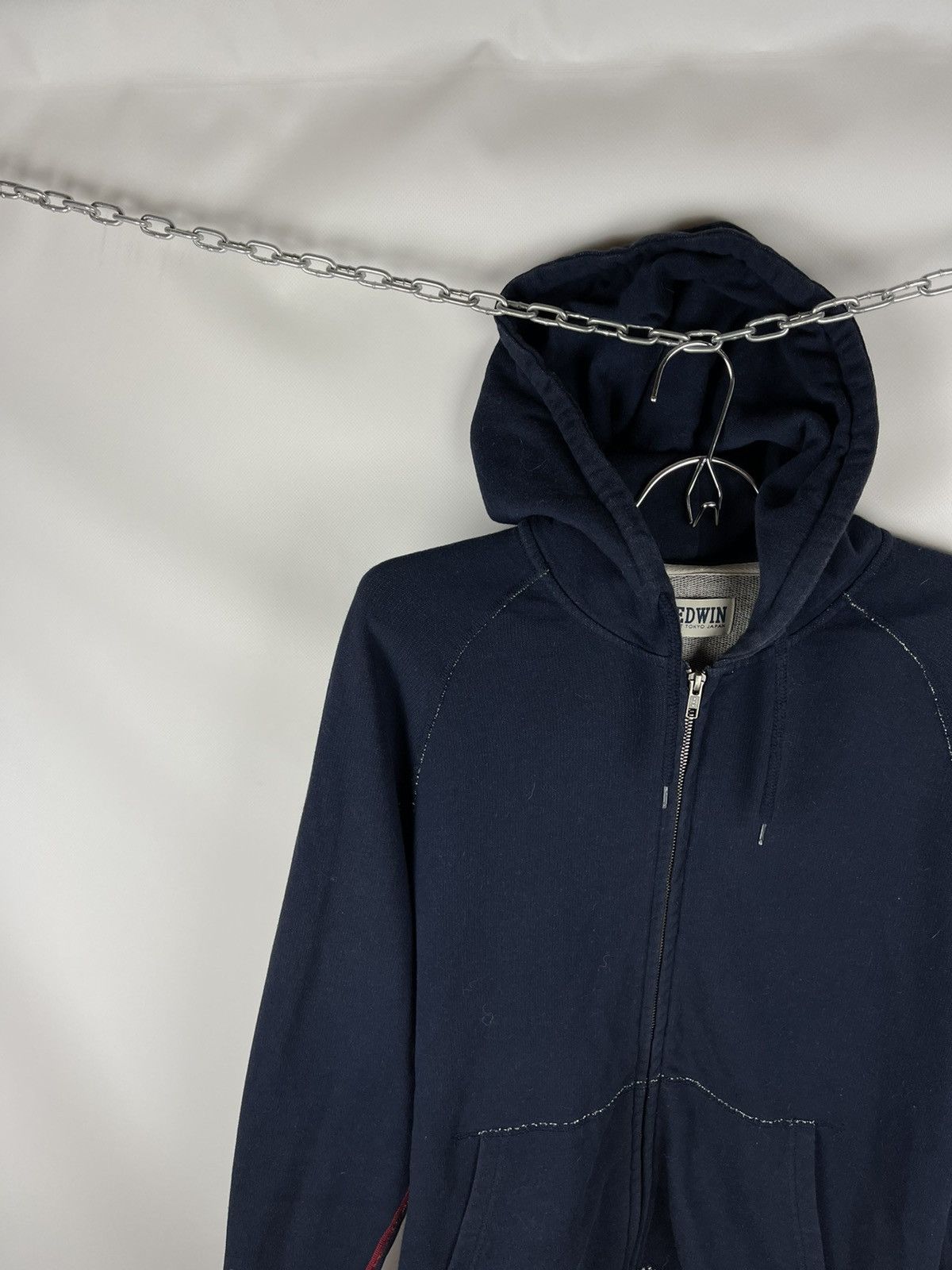 Edwin × Japanese Brand Edwin classic hooded zip sweat navy red stitch hoodie Size US M / EU 48-50 / 2 - 1 Thumbnail