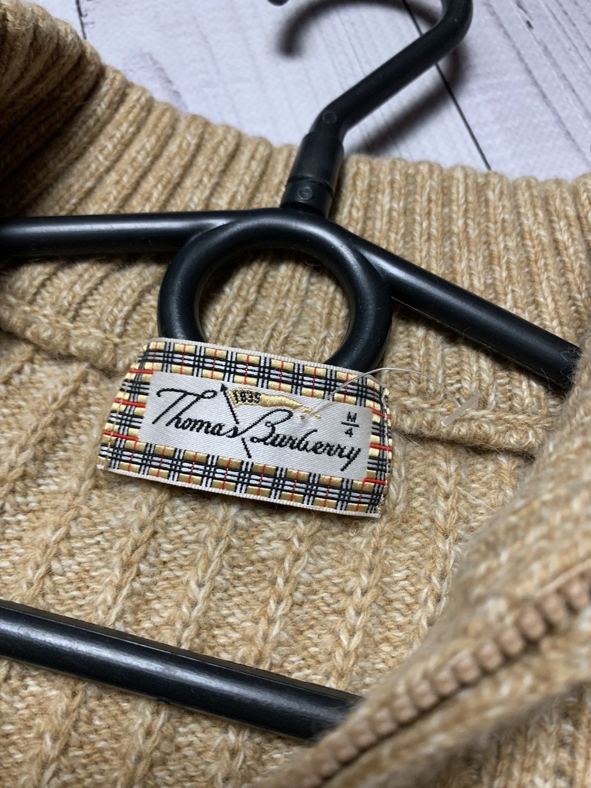 Burberry × Vintage Vintage Thomas Burberry zip sweater logo size S/M Size US S / EU 44-46 / 1 - 6 Thumbnail