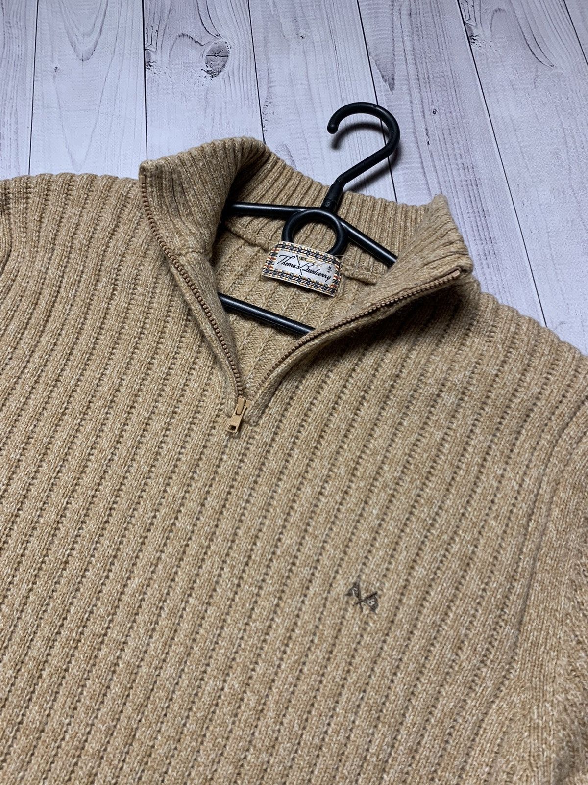 Burberry × Vintage Vintage Thomas Burberry zip sweater logo size S/M Size US S / EU 44-46 / 1 - 3 Thumbnail
